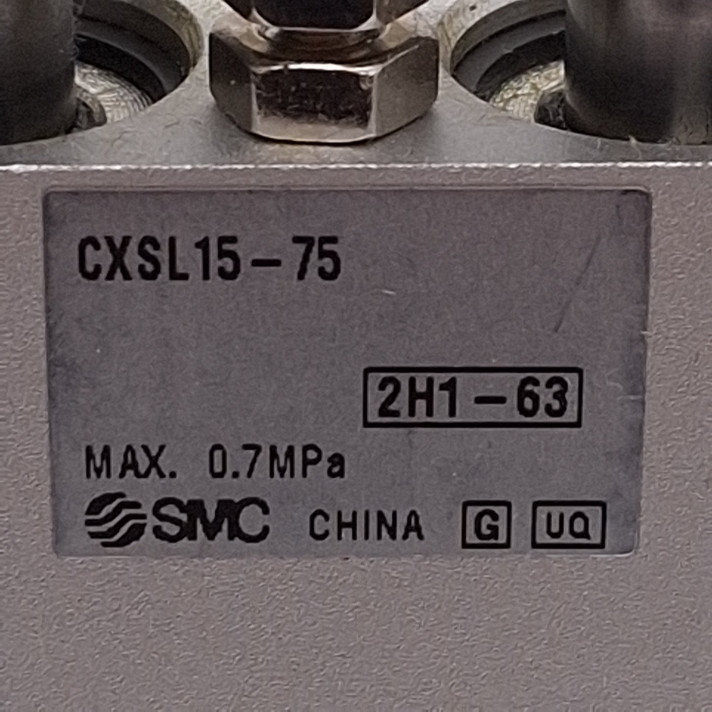 Used SMC CXSL15-75 Guided Cylinder, ø15mm Bore, 75mm Stroke, 0.7MPa, M5x0.8 Ports