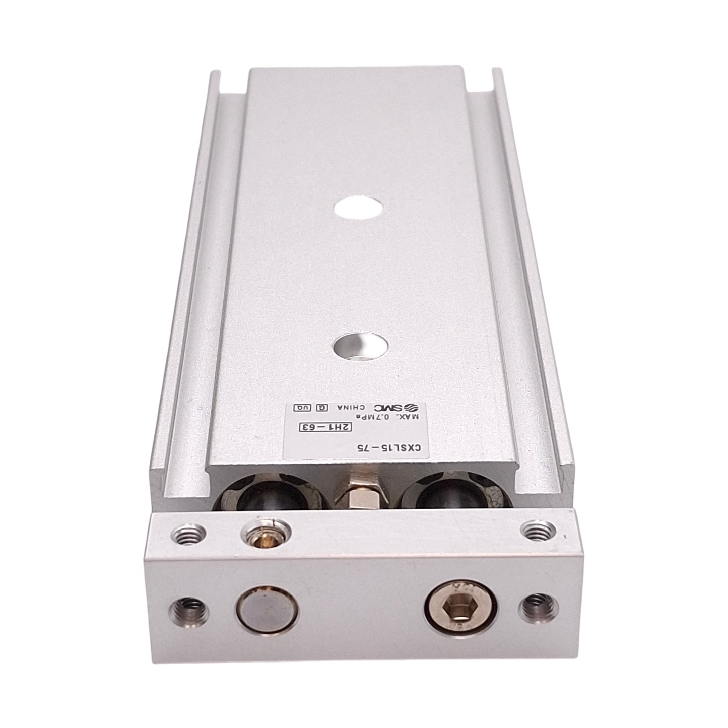 Used SMC CXSL15-75 Guided Cylinder, ø15mm Bore, 75mm Stroke, 0.7MPa, M5x0.8 Ports
