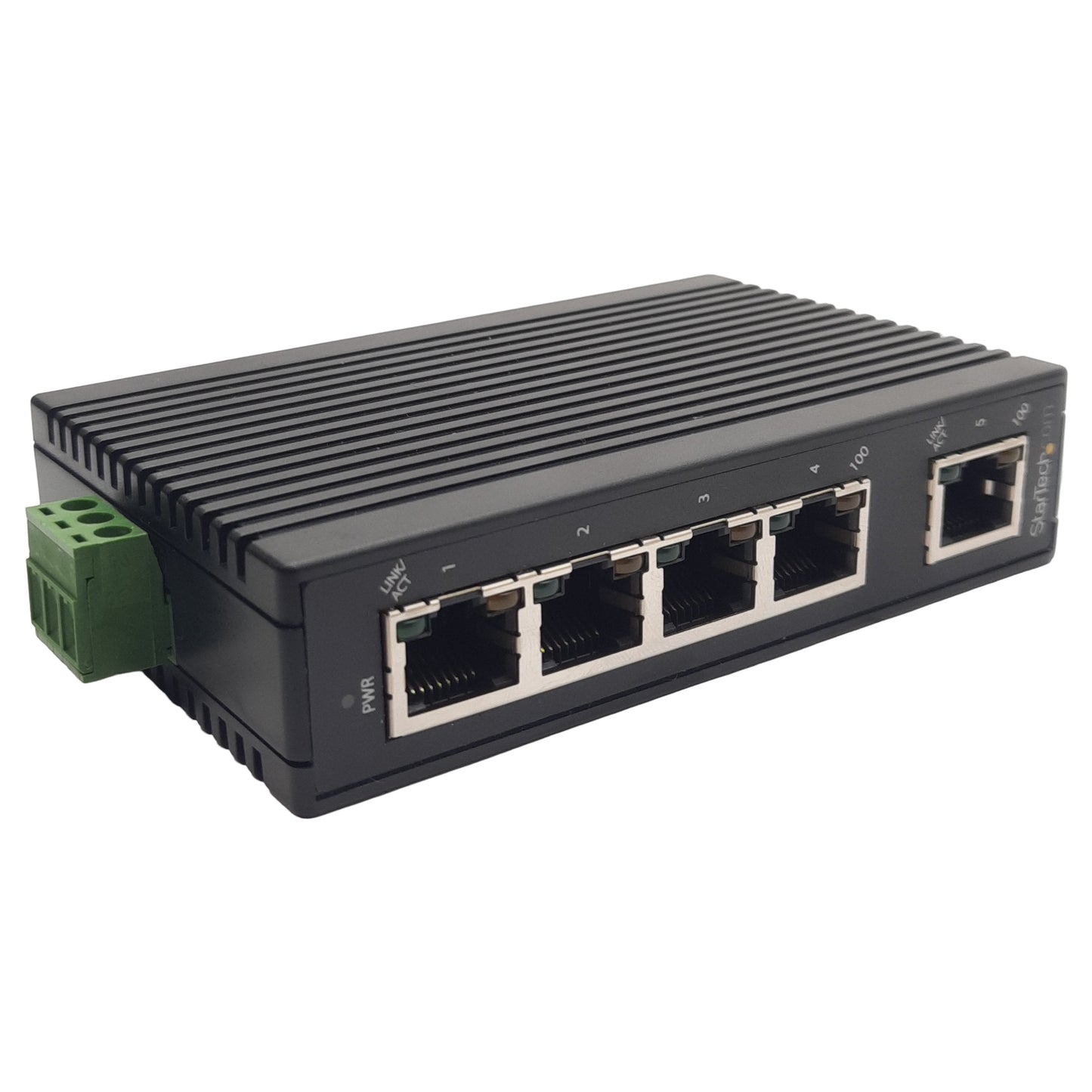 Used StarTech IES5102 Industrial Ethernet Switch, 5-Port, RJ45, 12-48VDC In 12VDC Out