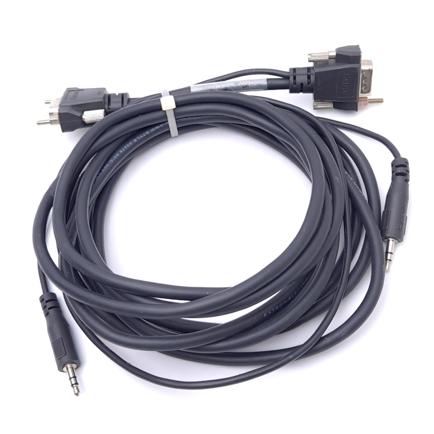 Used Extron 26-566-03 Rev P MVGA-A M-M Audio Cable, D-Sub 15-Pin HD, 3.5mm Jack, 12ft