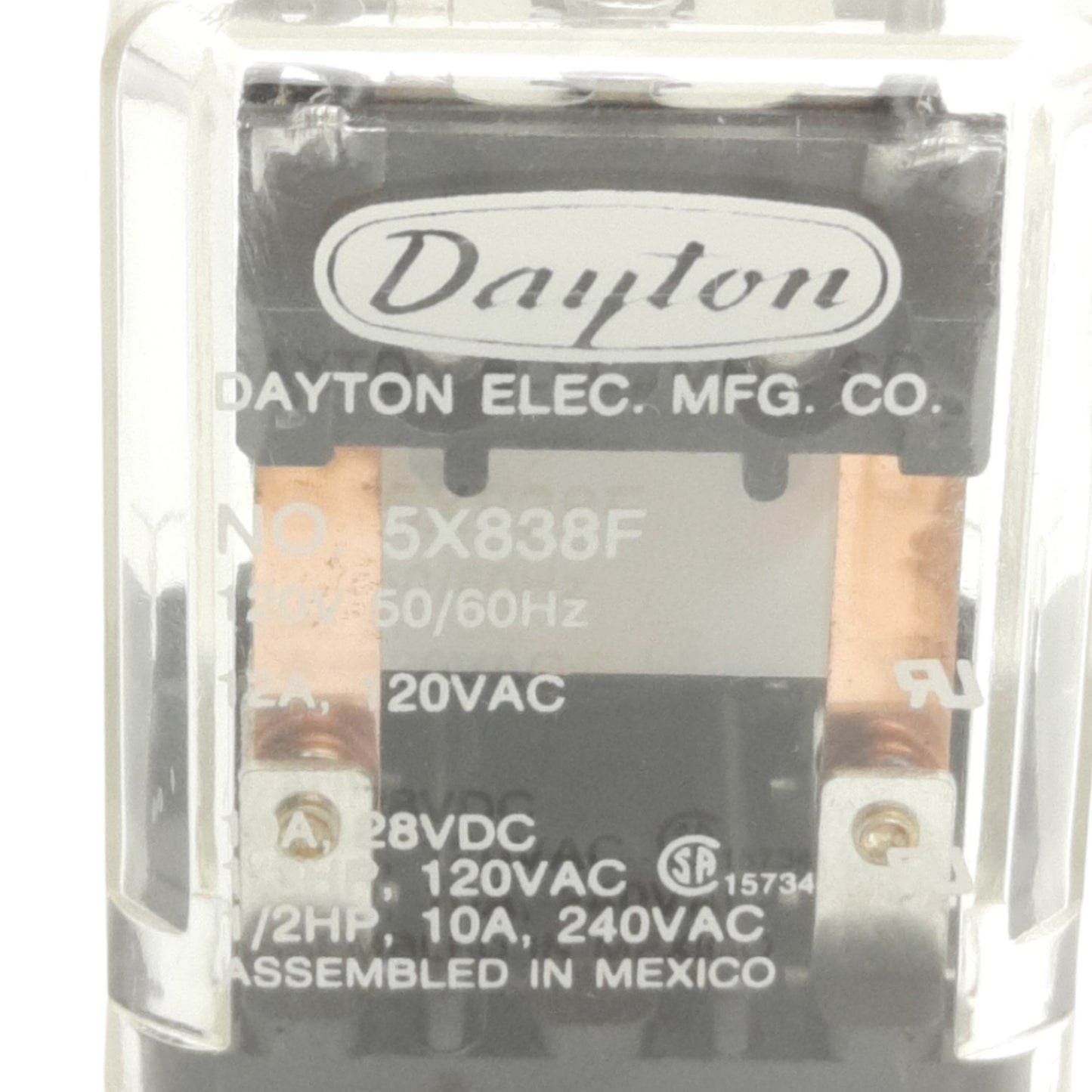 Used Lot of 2 Dayton 5X838F General Purpose Relay, 10A 240VAC/28VDC DPDT, 120VAC Coil