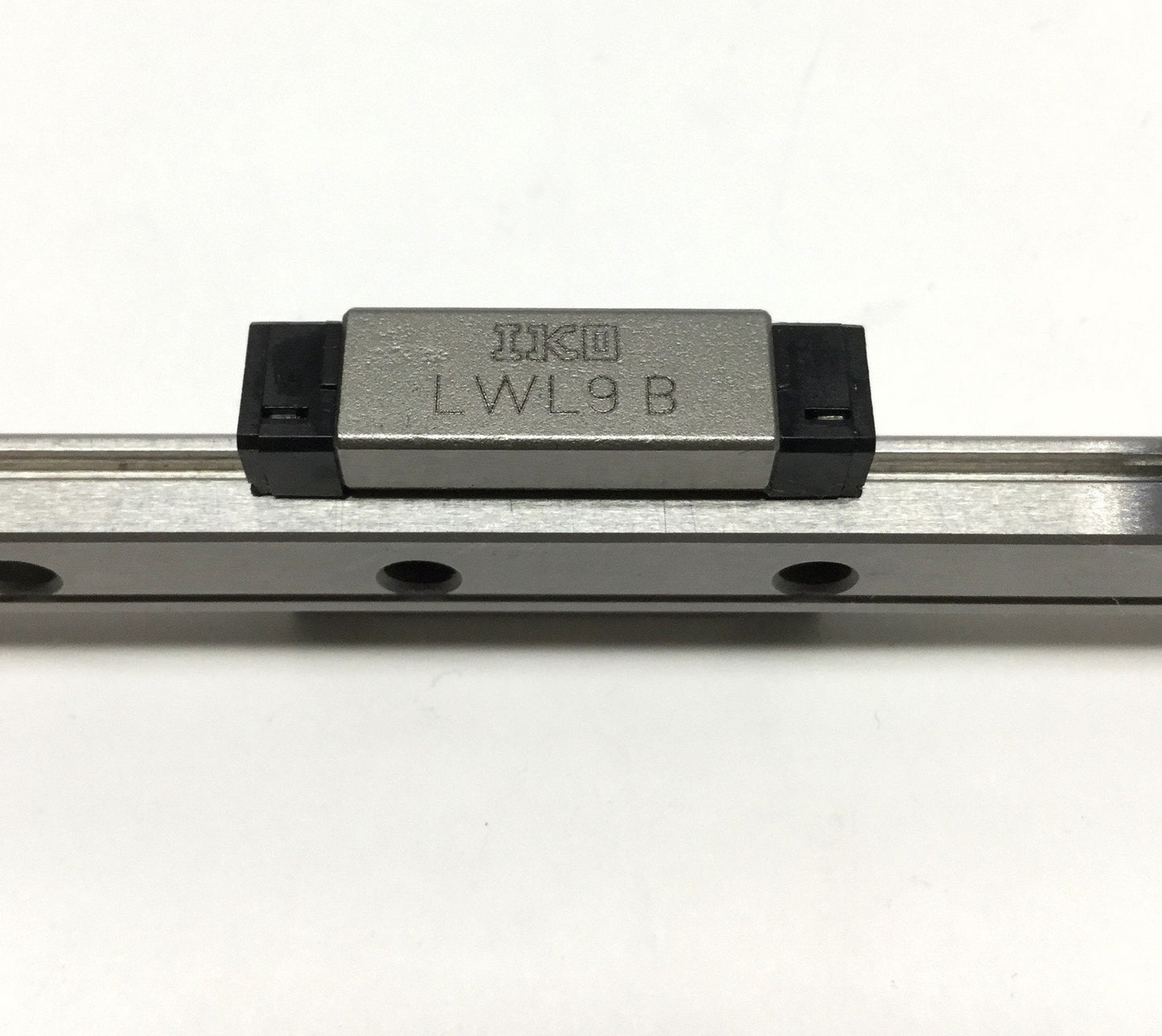 Used IKO LWL9B Linear Ball Bearing Carriage Slide on 115mm Guide Rail, 9mm Wide