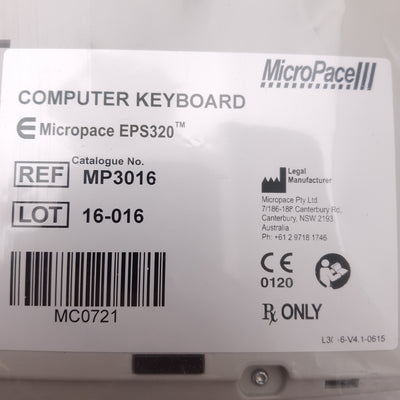 New MicroPace MP3016 V4.1-0615 Computer Keyboard For EPS320 Cardiac Stimulator, PS/2