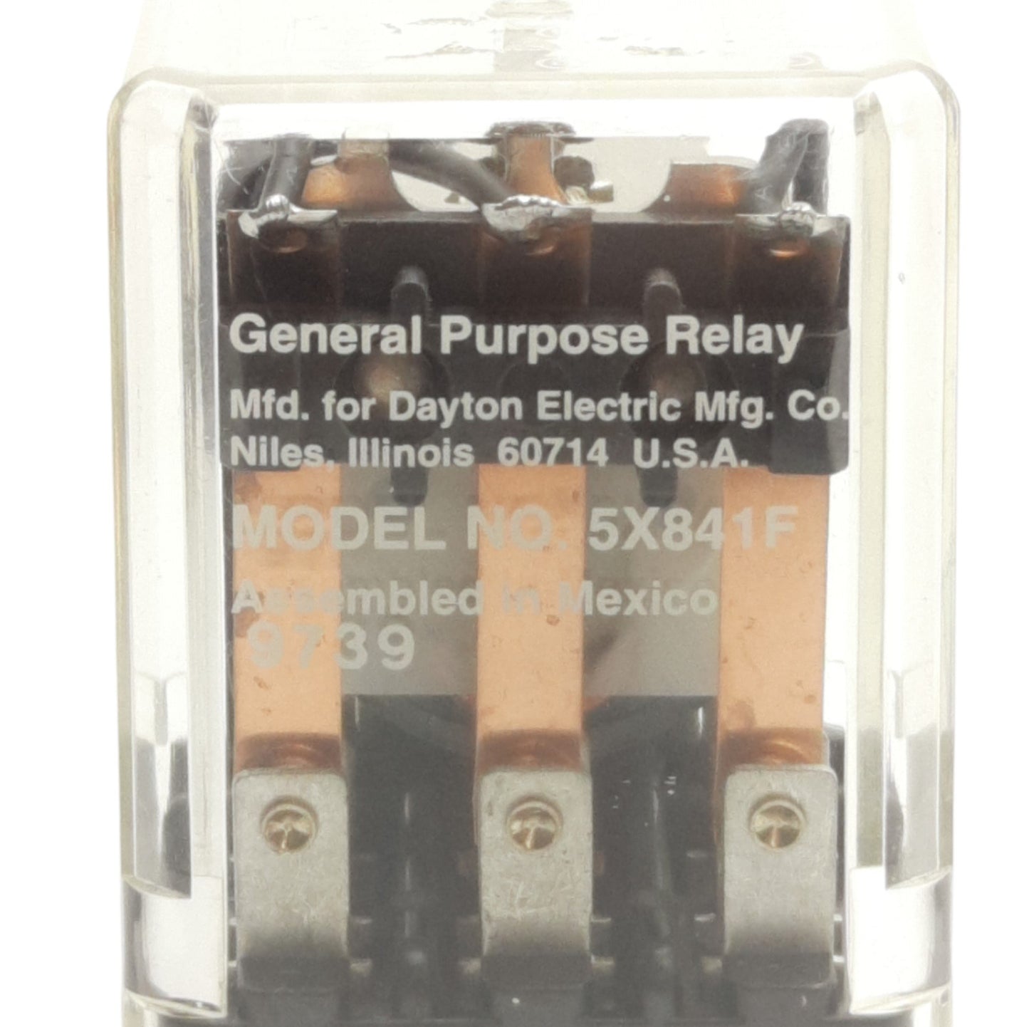 Used Dayton 5X841F General Purpose Relay 240VAC/28VDC 10A 3PDT, 120VAC Coil