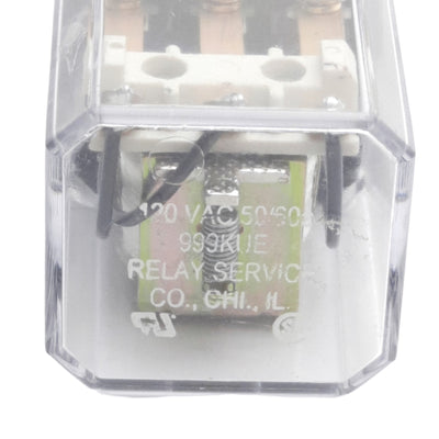 Used Relay Service Co 999KUE General Purpose Relay 240VAC/28VDC 10A 3PDT, 115VAC Coil
