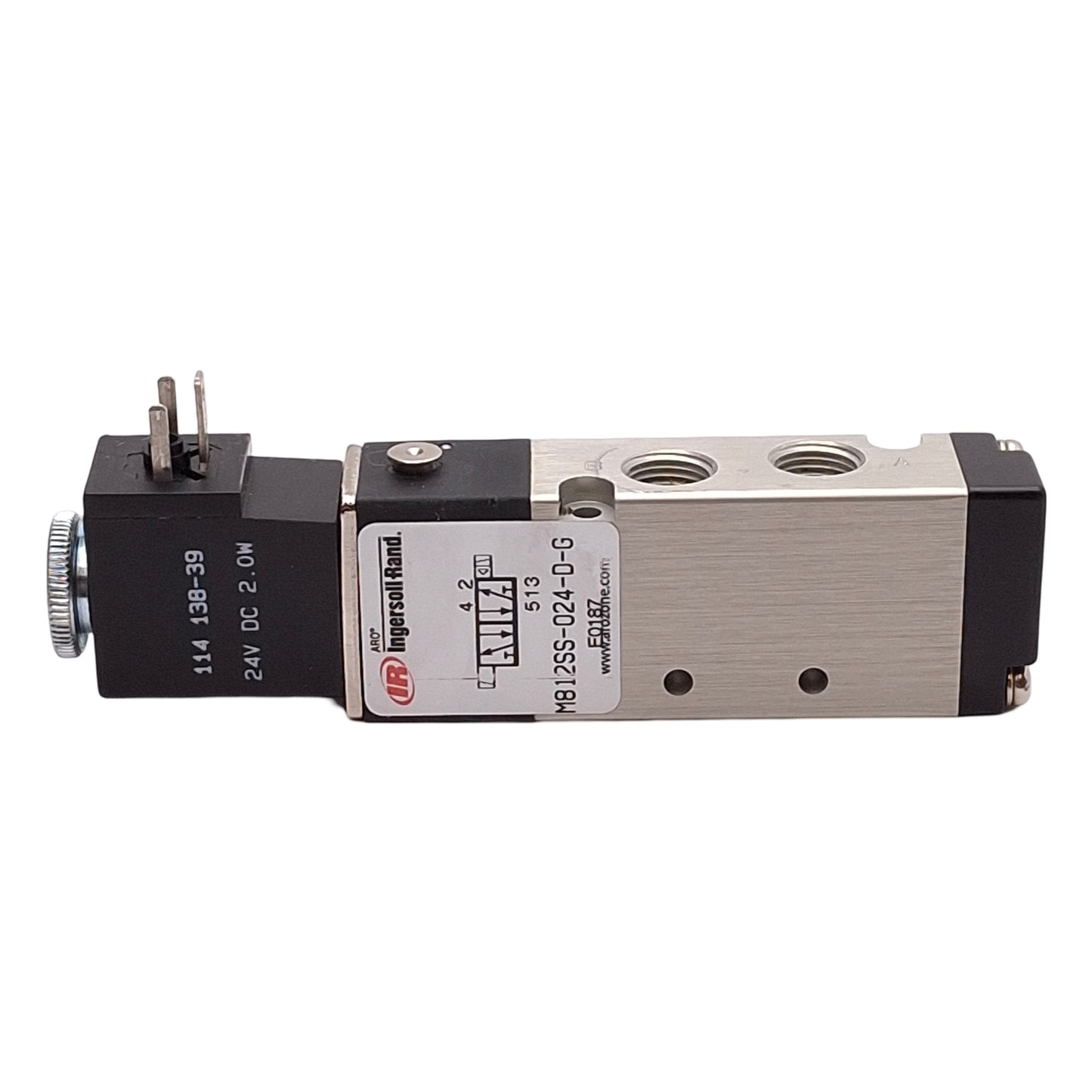Used Ingersoll Rand M812SS-024-D-G Solenoid Valve 2-Position, 1/8NPTF, 24VDC Coil