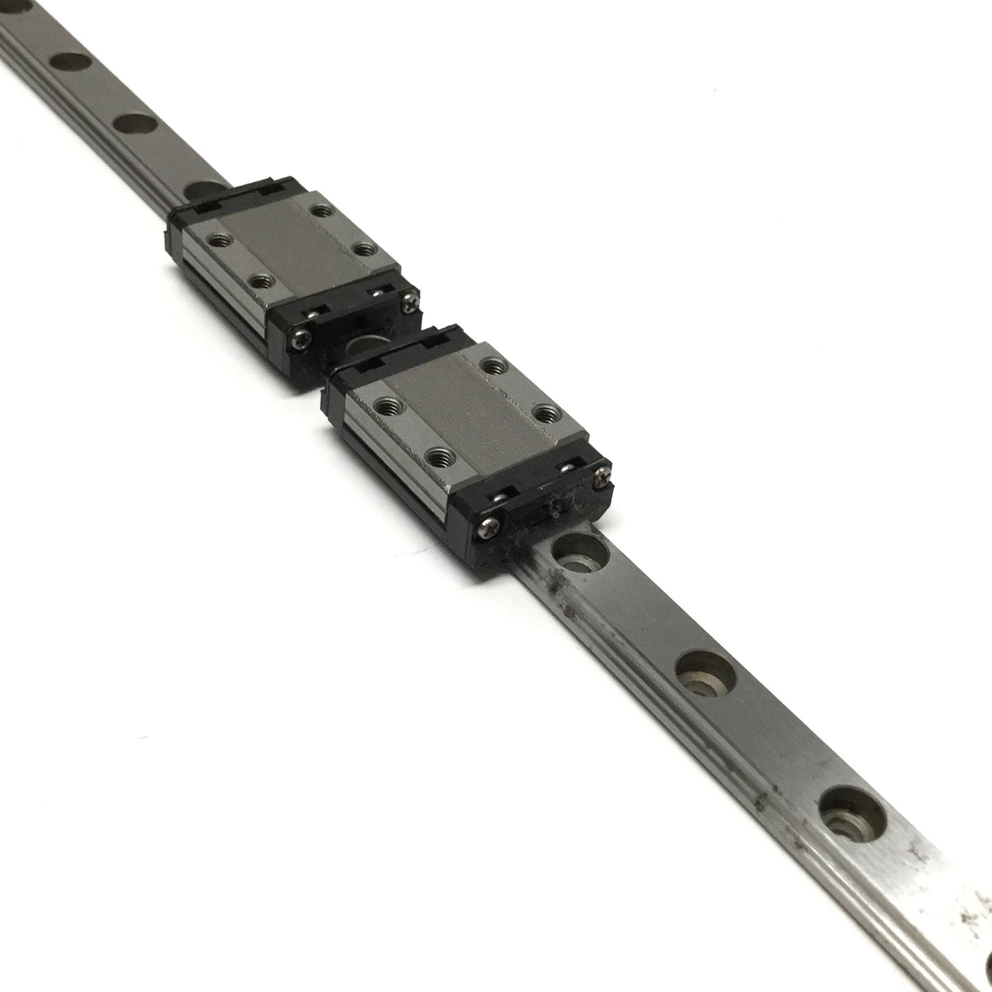 Used THK SRS9GM Linear Ball Bearing Slide Carriage Blocks (x2) on 295mm Guide Rail
