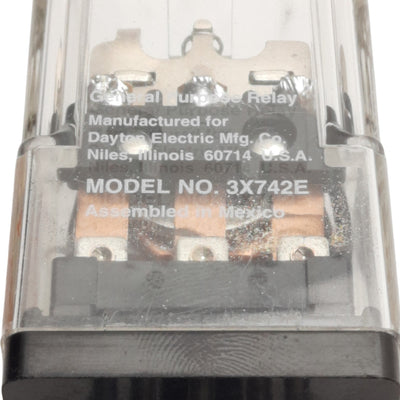 Used Dayton 3X742E Ice Cube Relay, 250VAC 6A 3PDT Contact, 120VAC Coil, 11-Pin