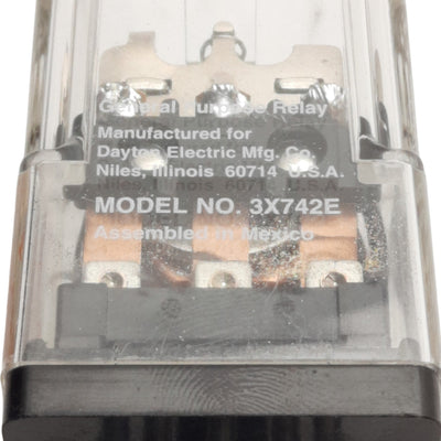 Used Dayton 3X742E Ice Cube Relay, 250VAC 6A 3PDT Contact, 120VAC Coil, 11-Pin