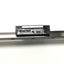 Used Rexroth R044279401 Mini Block Linear Guide Ball Bearing Carriage on 625mm Rail