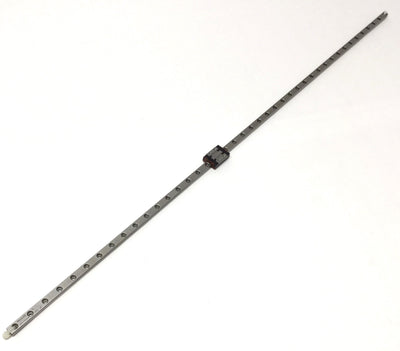 Used Rexroth R044279401 Mini Block Linear Guide Ball Bearing Carriage on 625mm Rail