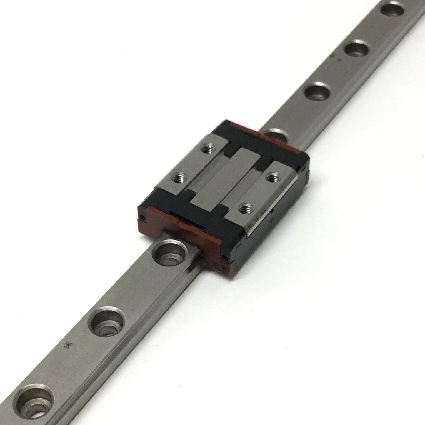 Used Rexroth R044279401 Mini Block Linear Guide Ball Bearing Carriage on 625mm Rail