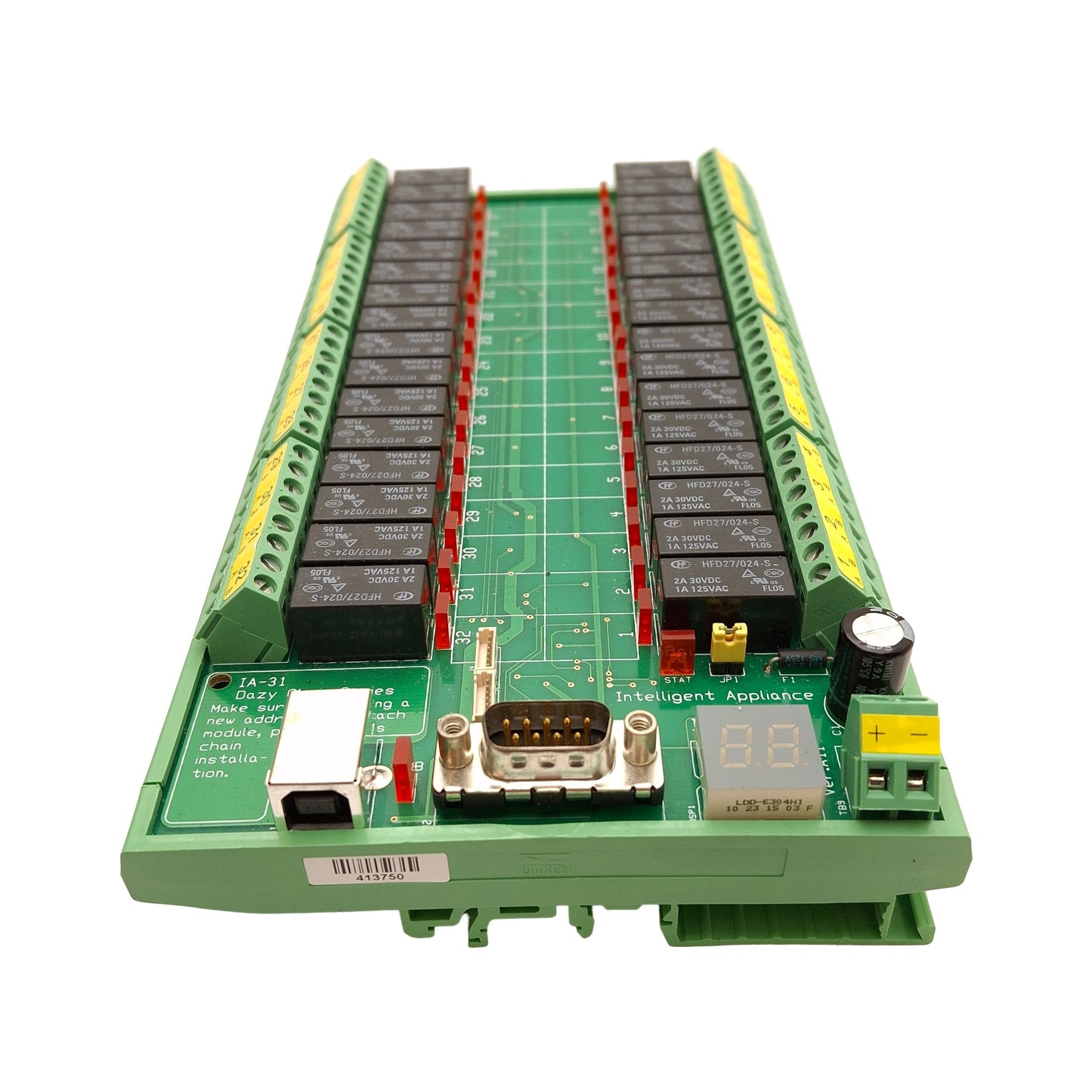 Used Intelligent Appliance IA-3131-U Relay Controller Board, 32-Ch, RS-232, 24VDC