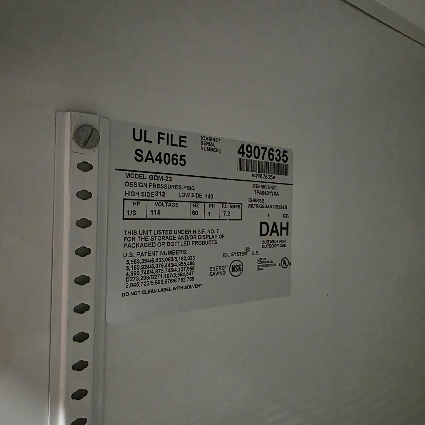 Used VWR True GDM-23 Glass Door Chromatography Refrigerator 23CuFt 37.4-41°F 120VAC