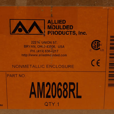 New Allied Moulded Products AM2068RL Non-Metallic Enclosure, 20in x 16in x 8in