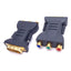 Used Lot of 2 DVI to RCA Video Adapters, DVI-I Male to 3 RCA Female, 65mm Length