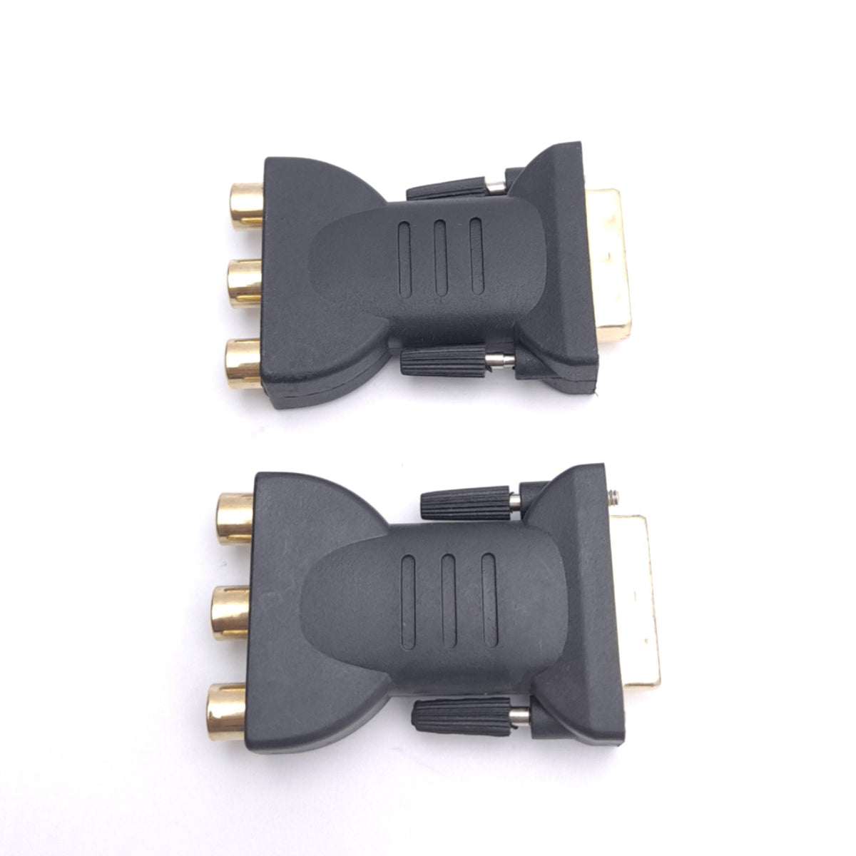 Used Lot of 2 DVI to RCA Video Adapters, DVI-I Male to 3 RCA Female, 65mm Length