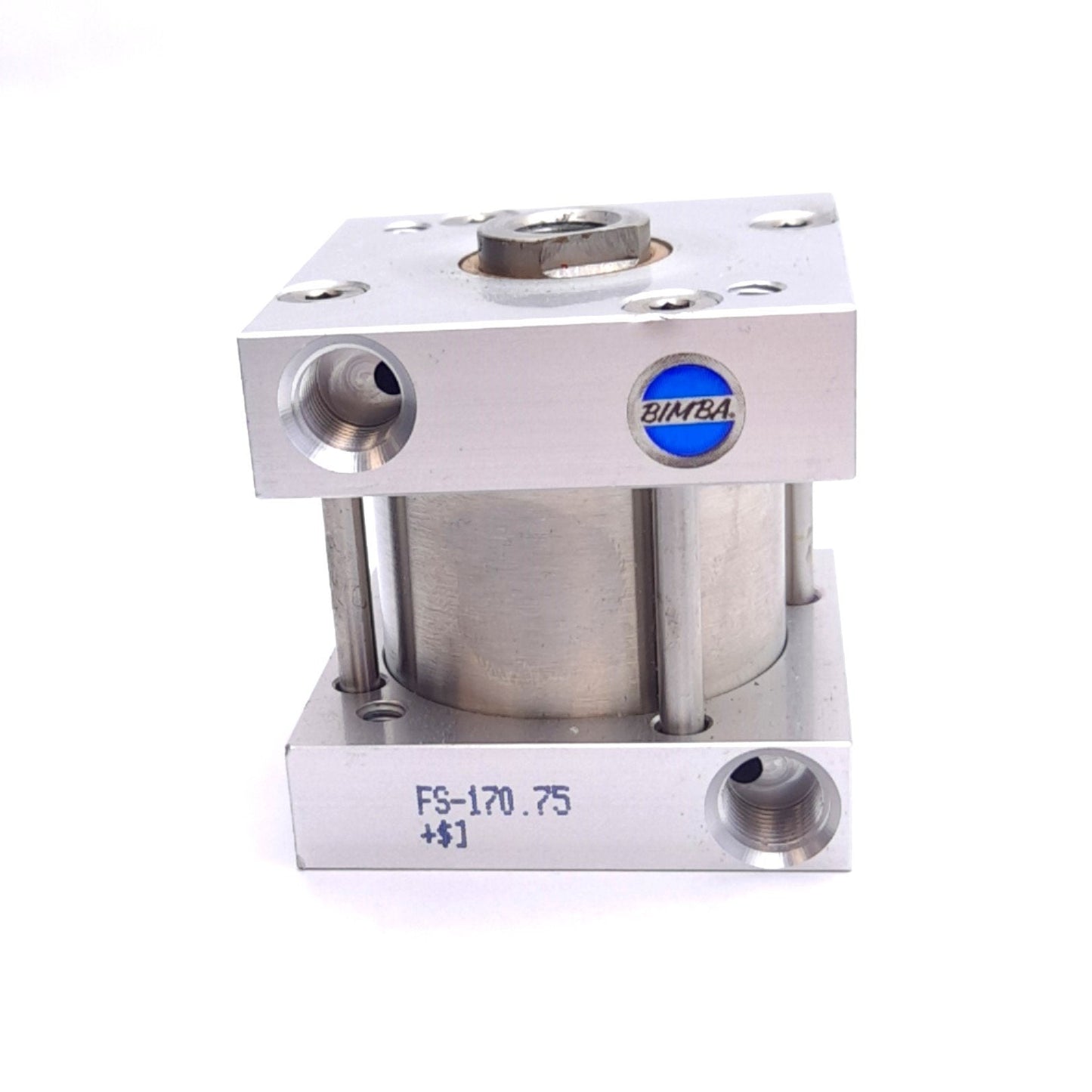 Used Bimba FS-170.75 Compact Square Cylinder, ø3in Bore, 0.75in Stroke, 1/8NPT 150psi