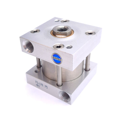 Used Bimba FS-170.75 Compact Square Cylinder, ø3in Bore, 0.75in Stroke, 1/8NPT 150psi