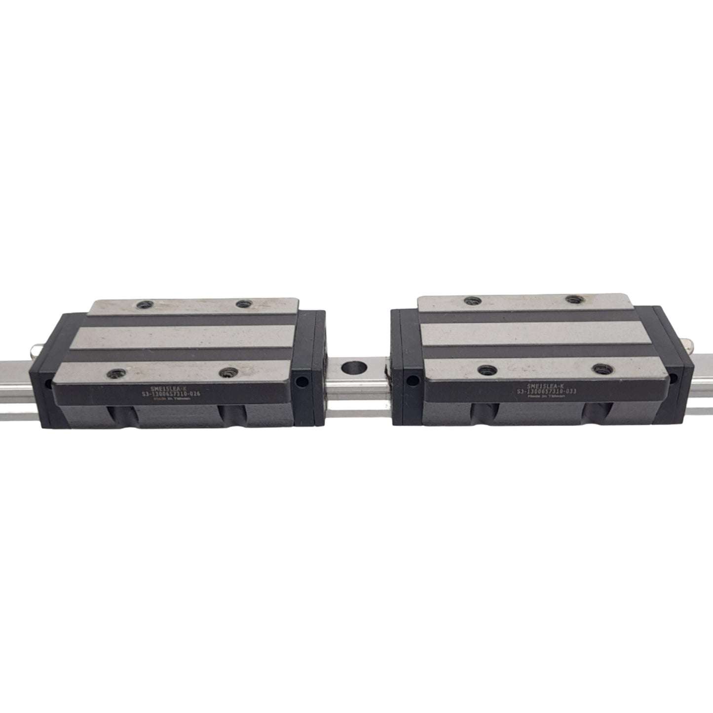 Used PMI SME15LEA-K (x2) Linear Guideways w/ 15x740mm Rail, 60mm Pitch, 27.5kN Max