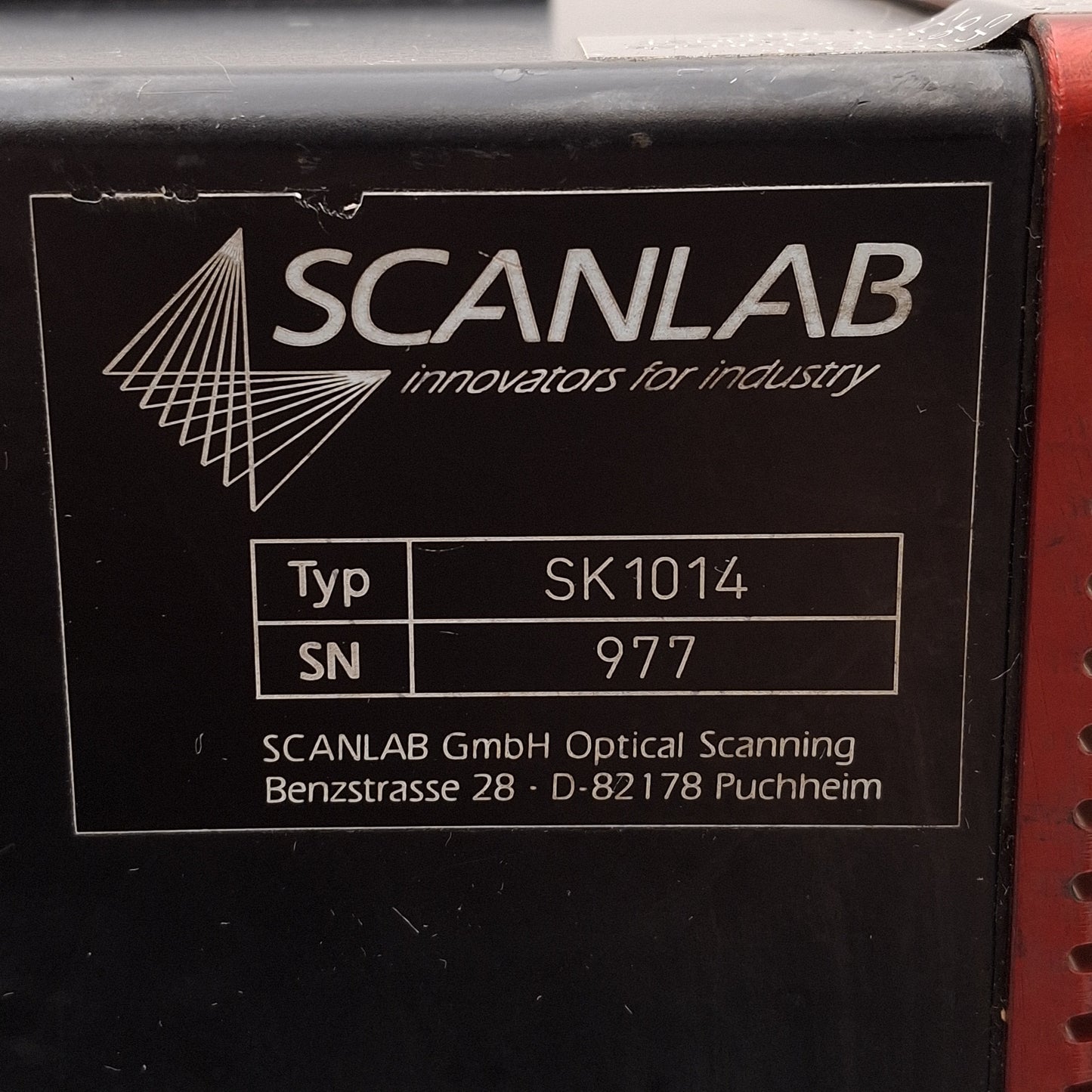 Used Scanlab SK1014 Laser Galvanometer w/ Rodenstock F-Theta-Ronar Lens f=100mm