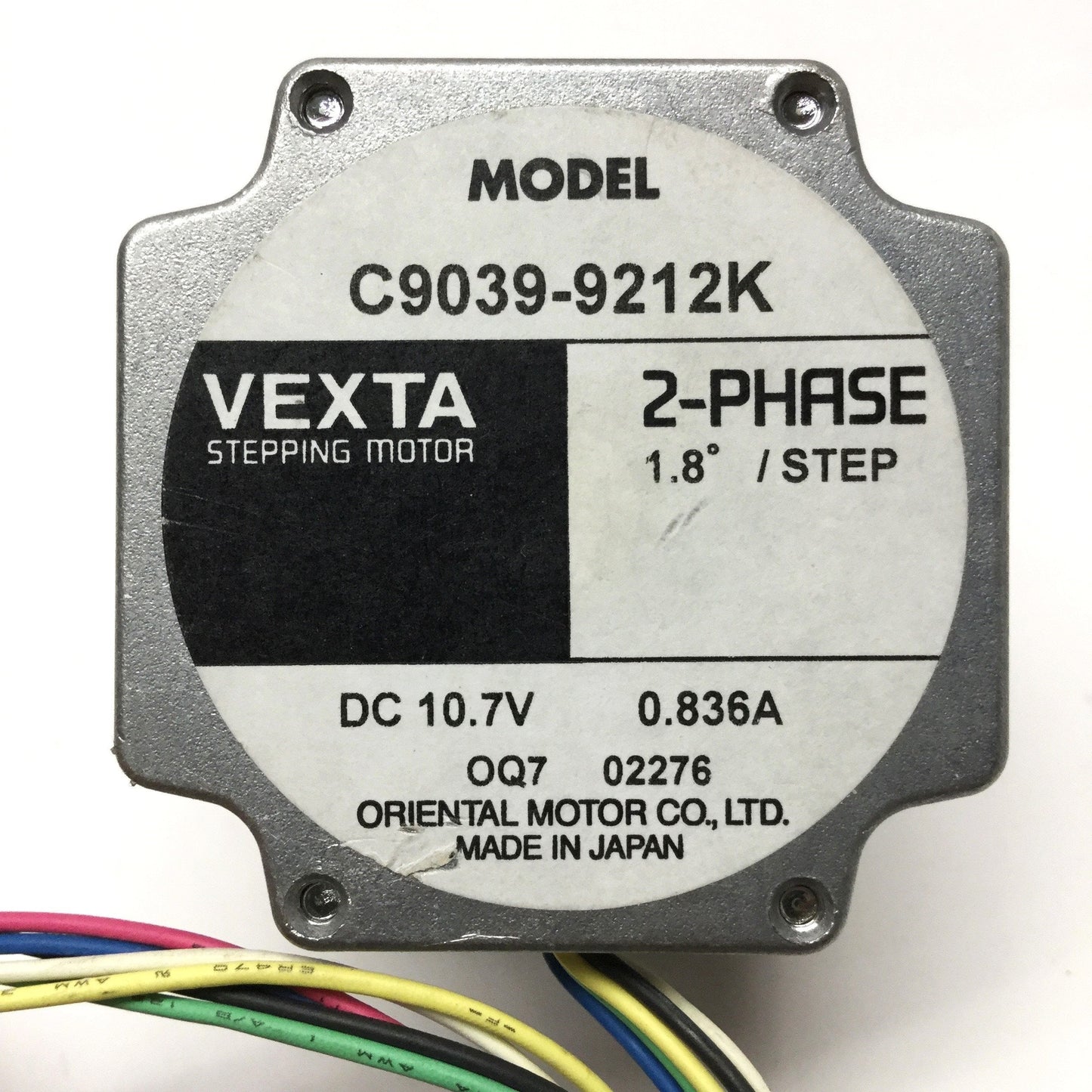 Used Oriental Vexta C9039-9212K Stepper Motor 1.8° Angle, 2-Phase, 10.7VDC, NEMA 23