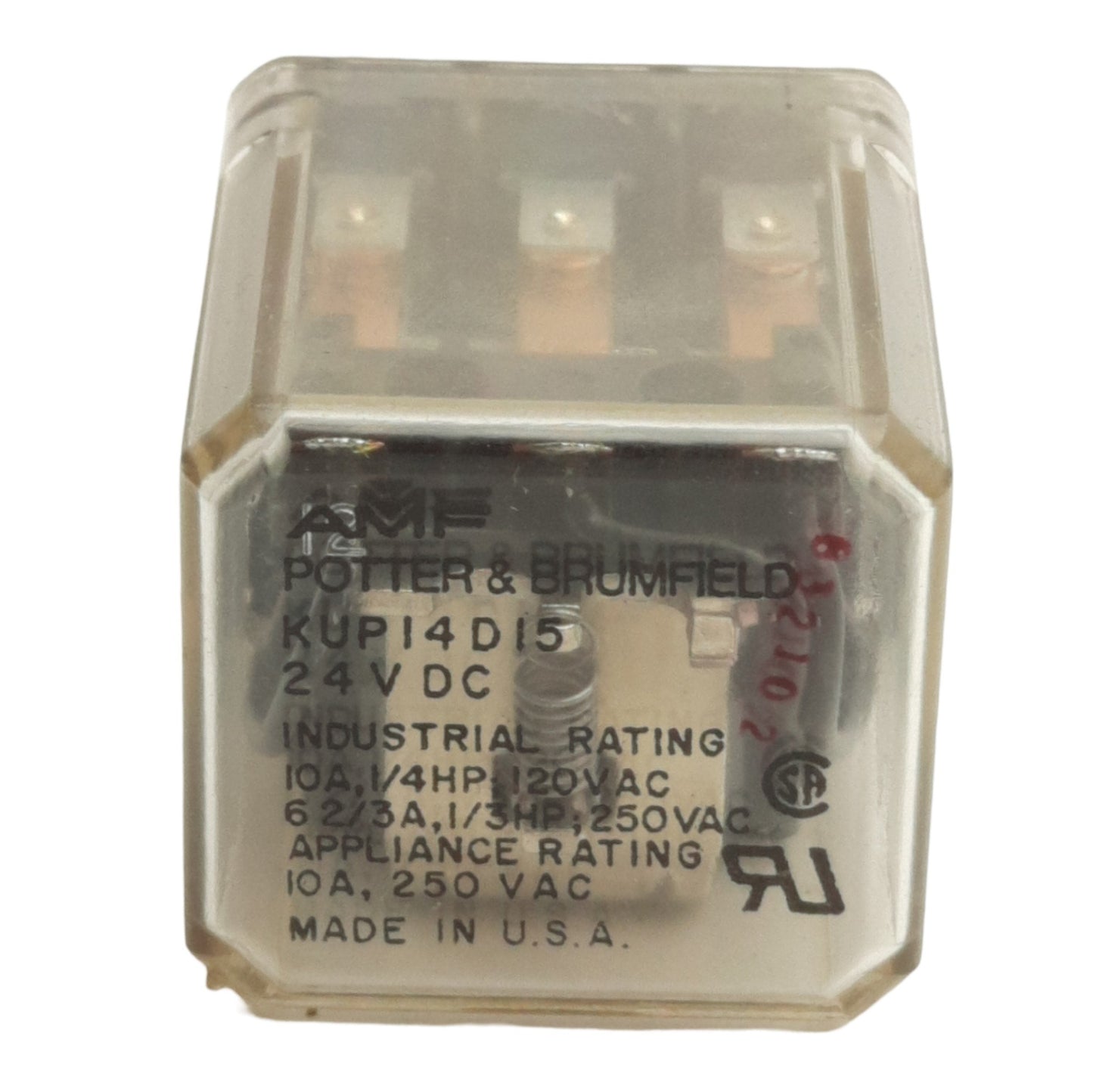 Used Lot of 2 Potter & Brumfield KUP14D15-24 Relay 3PDT 10A 240VAC Contact 24VDC Coil