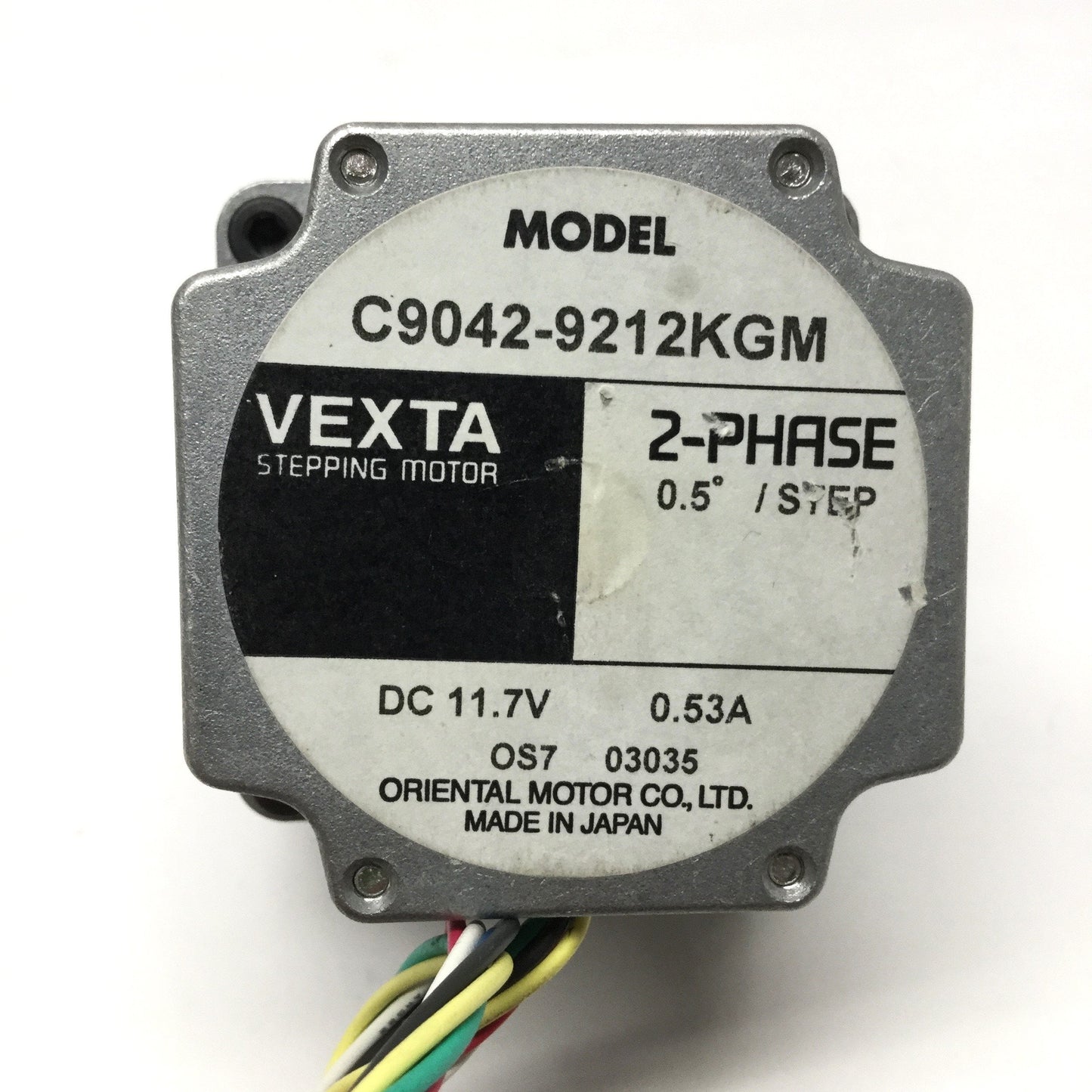 Used Oriental Vexta C9042-9212KGM Stepper Motor 0.5° Step Angle, 2-Phase, 11.7VDC