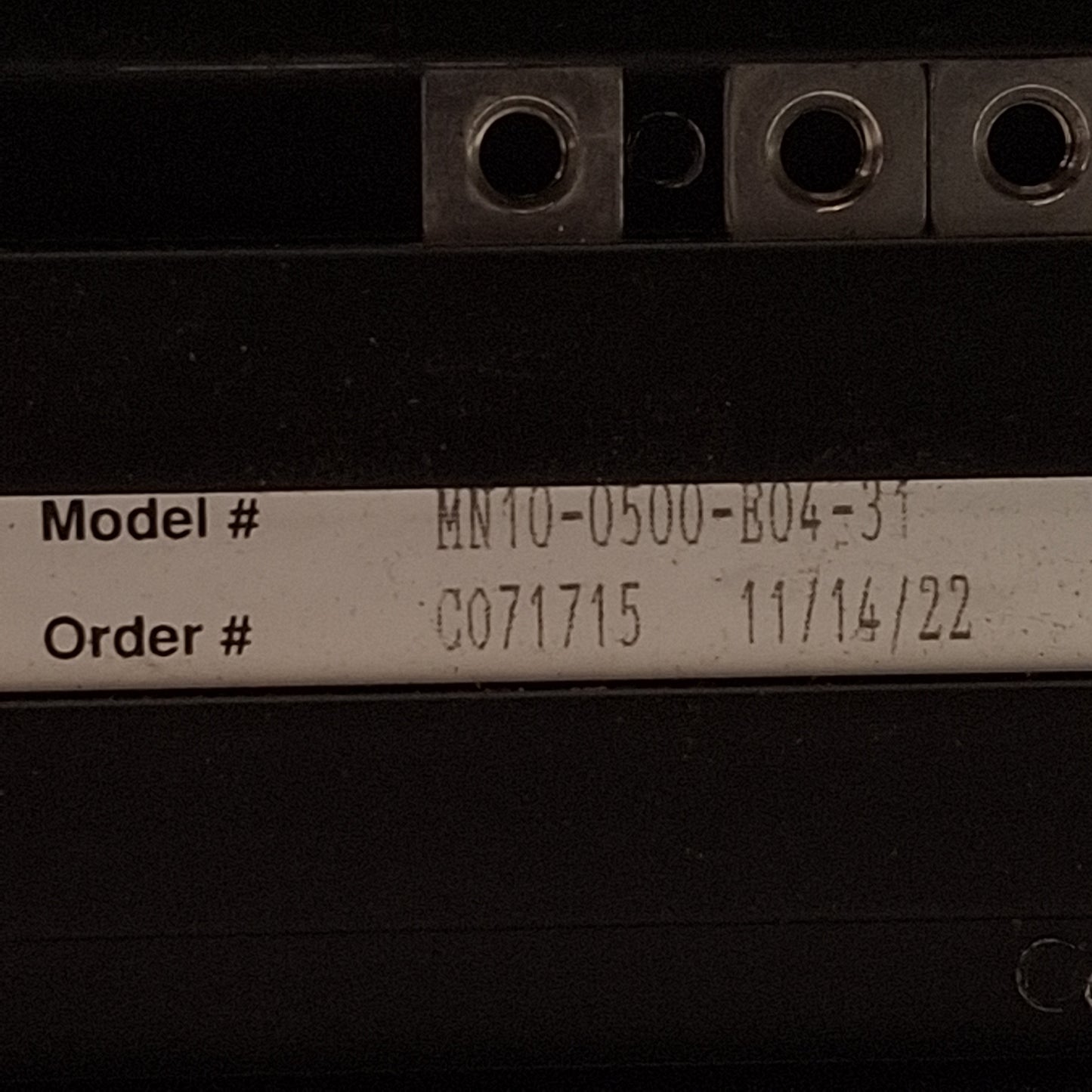 Used Velmex MN10-0500-E04-31 BiSlide Linear Actuator, 50" Travel, 0.4" Lead, NEMA 34