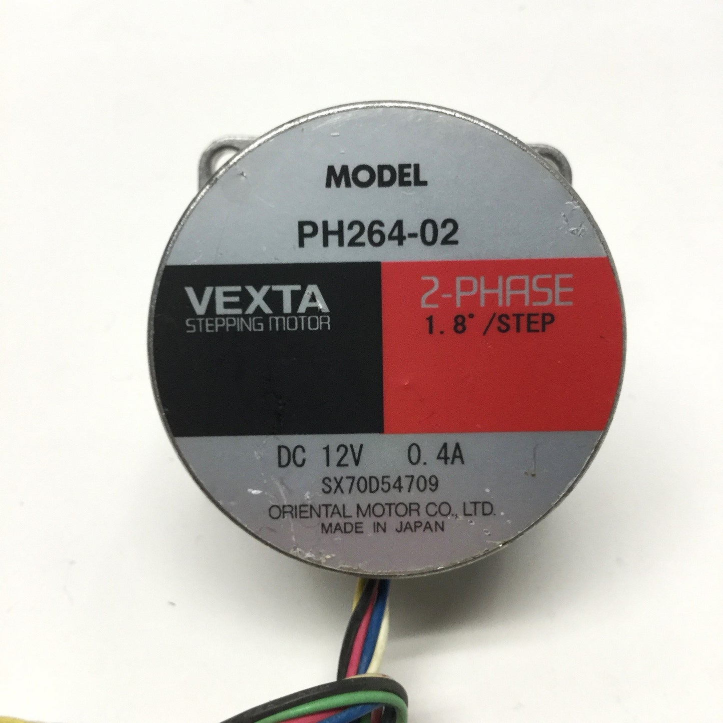 Used Oriental Vexta PH264-02 Stepper Motor 1.8° Step Angle, 2-Phase, 12VDC, NEMA 23