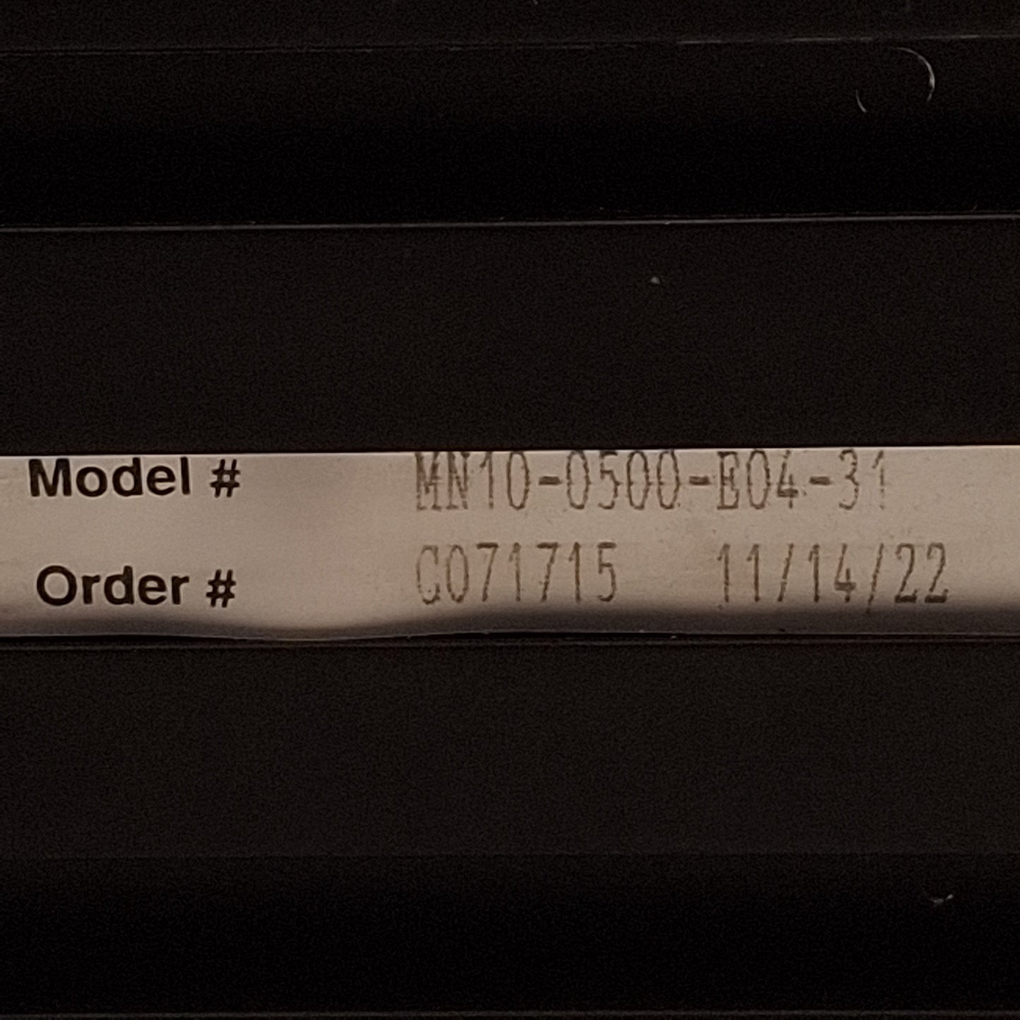 Used Velmex MN10-0500-E04-31 BiSlide Linear Actuator, 50" Travel, 0.4in Lead, NEMA 34