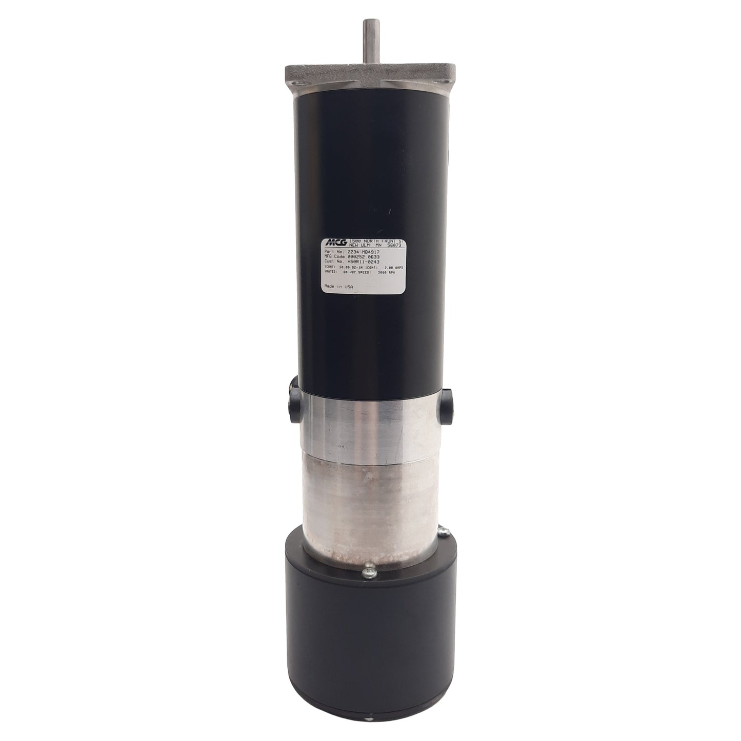 Used MCG 2234-MB4917 Servo Motor, 60VDC 2A, 3000rpm, 50oz-in, ø6.40mm Shaft, DB15M