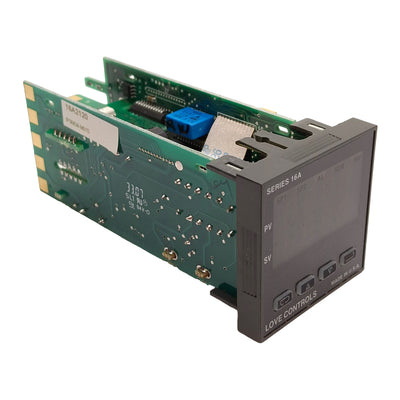 Used Love Controls 16A2120 Temperature Controller, 100-240VAC / 132-240VDC, 1/16 DIN