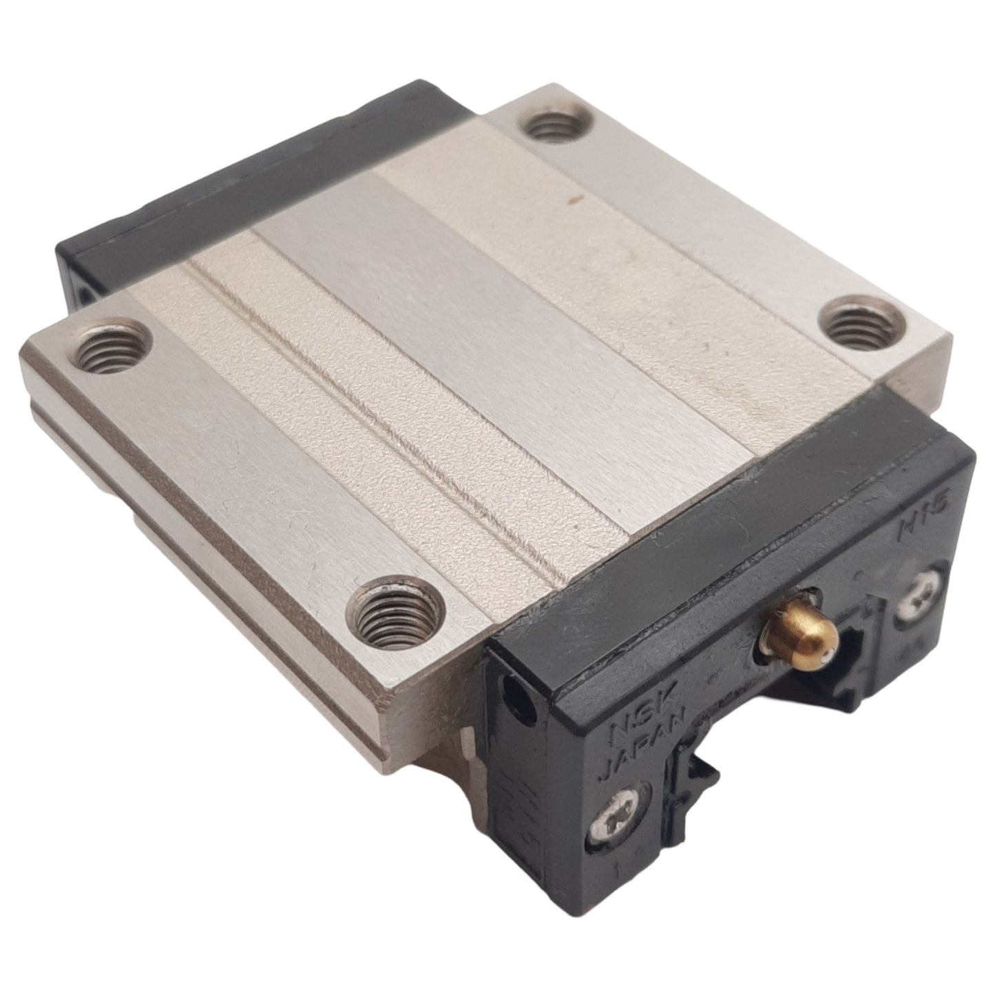 Used NSK H15 Linear Ball Bearing Block Slide Carriage, 2.16in x 1.85in x 0.8in, M5