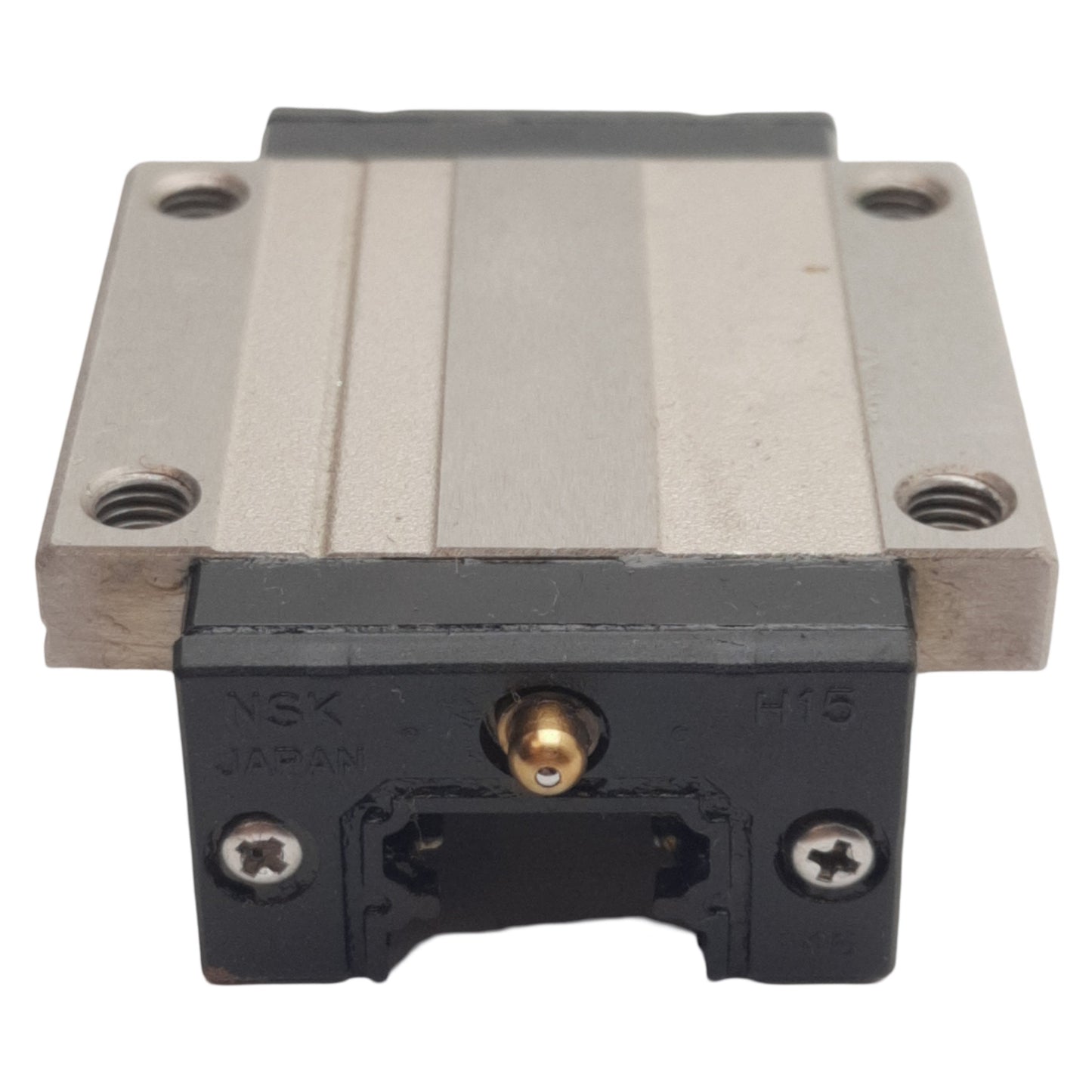 Used NSK H15 Linear Ball Bearing Block Slide Carriage, 2.16in x 1.85in x 0.8in, M5