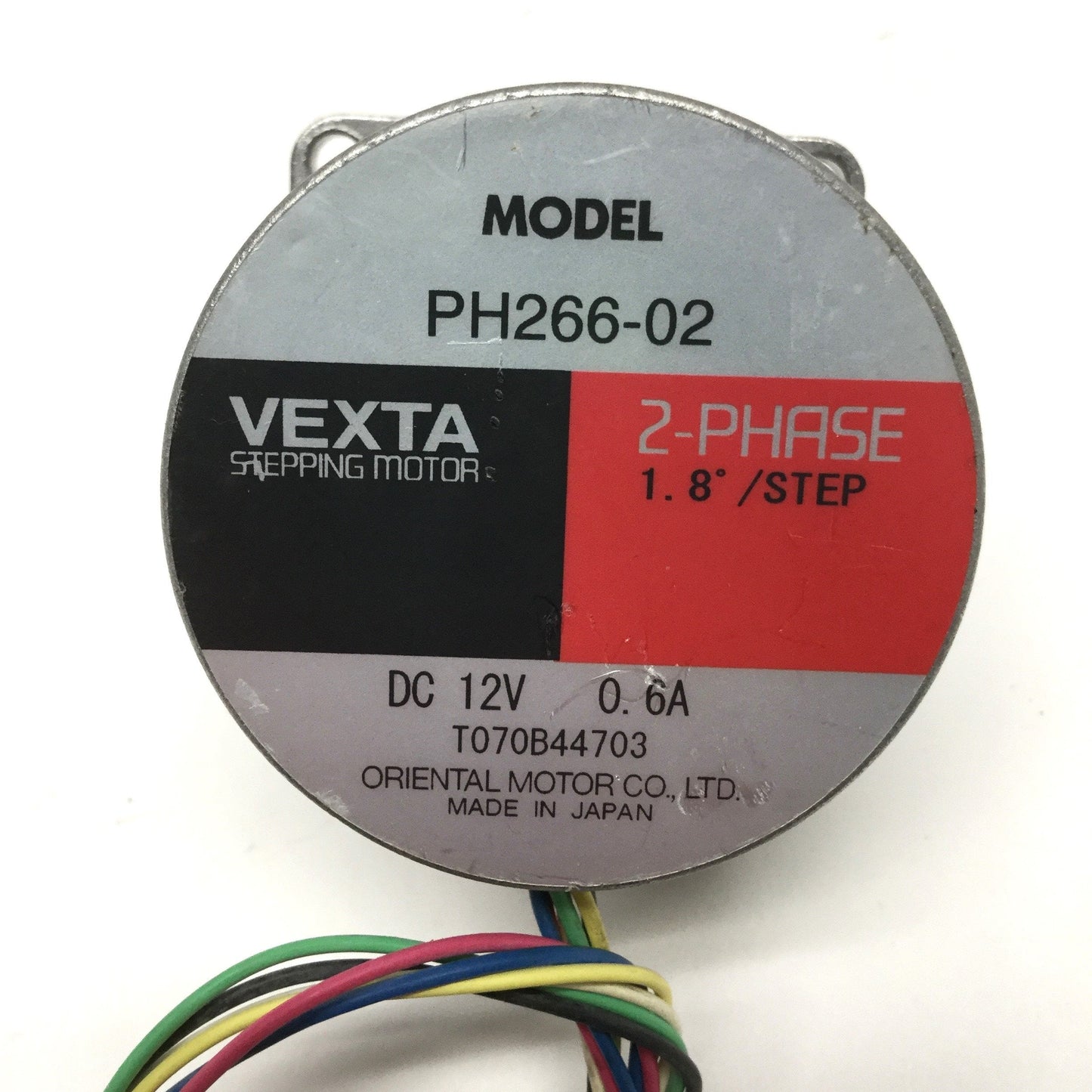 Used Oriental Vexta PH266-02 Stepper Motor 1.8° Step Angle, 2-Phase, 12VDC, NEMA 23