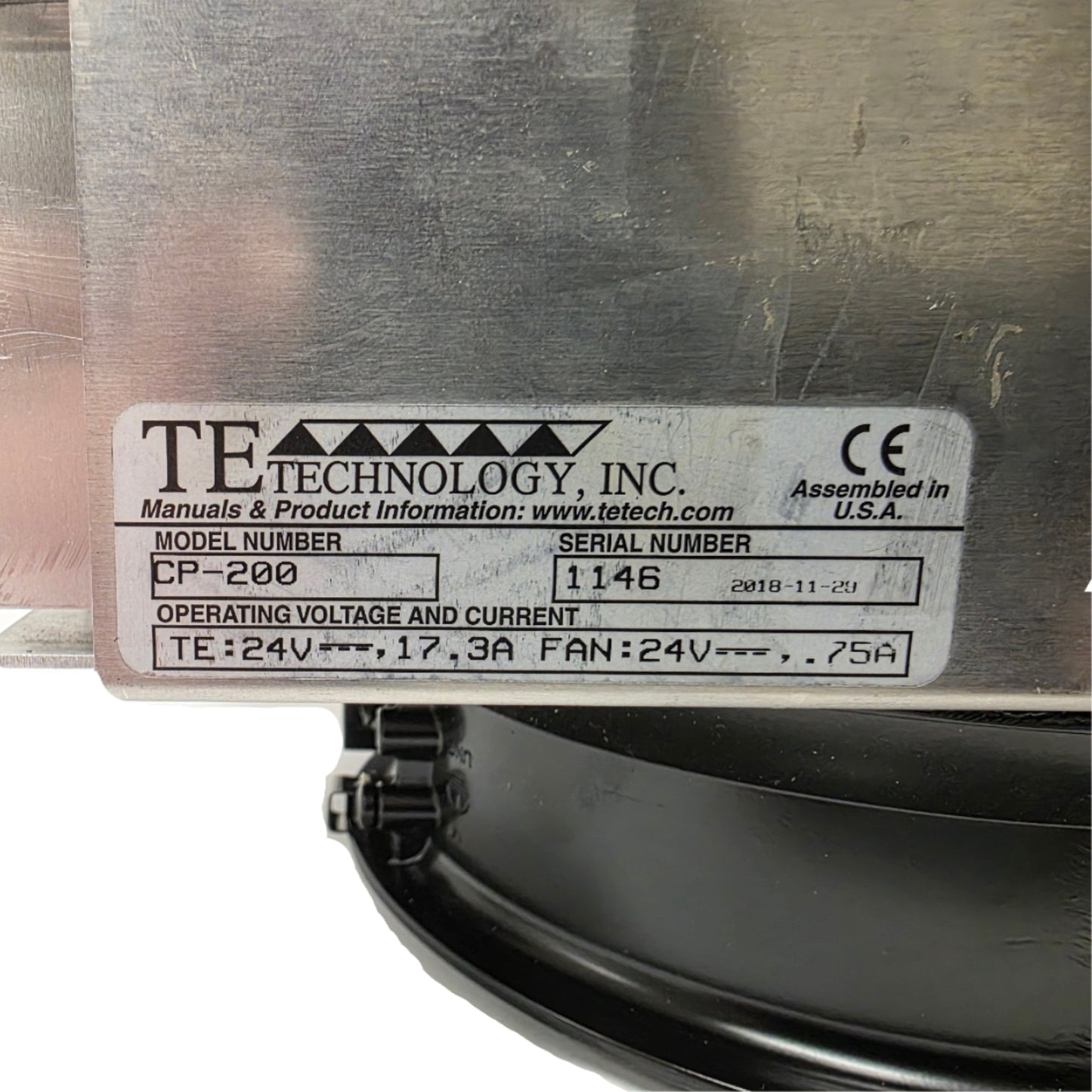 Used TE Technology CP-200 Peltier Thermoelectric Cold Plate Cooler 24VDC 17.3A 360W