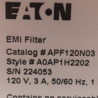 Used Eaton Cutler Hammer APF120N03 Surge Suppressor, 1-Pole, 110-120VAC 3A, DIN Rail