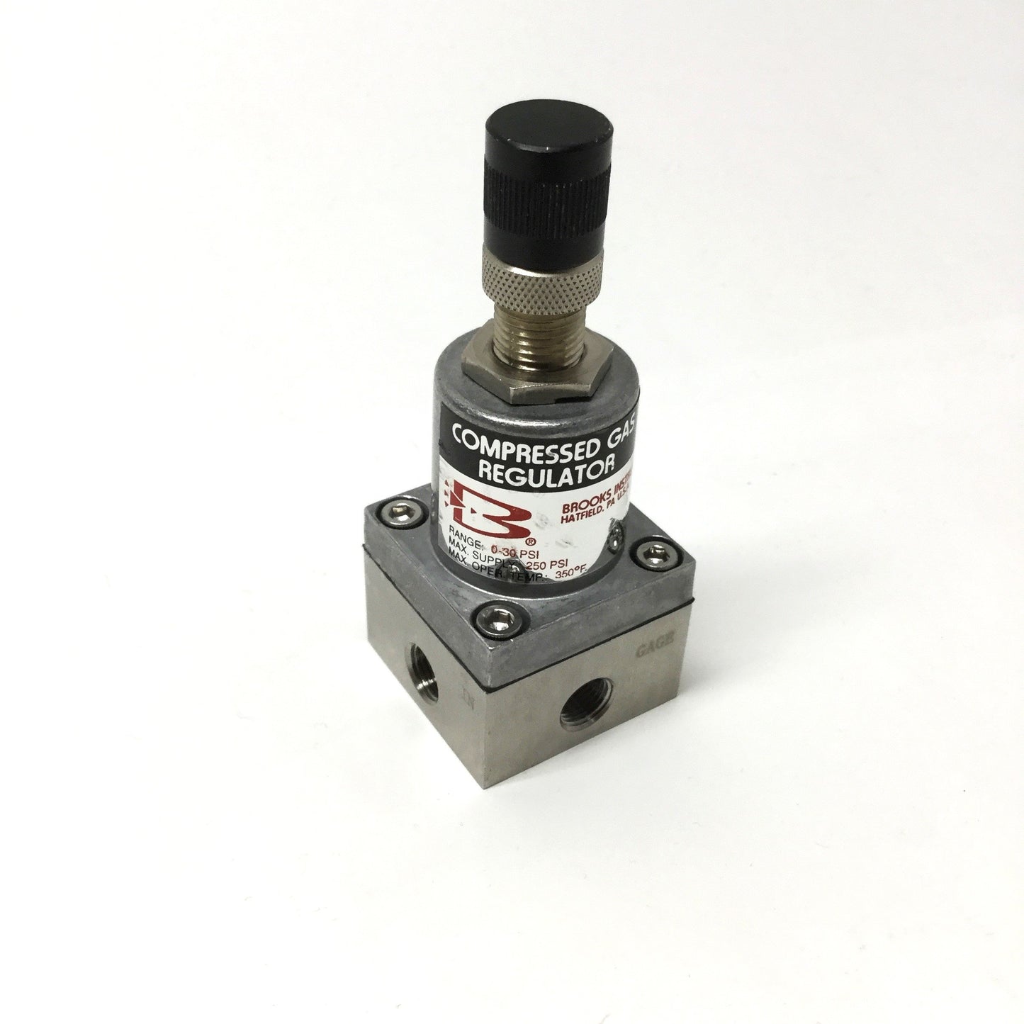 Used Brooks 8601D Mechanical SS Compressed Gas Pressure Regulator 0-30psi, 350°F