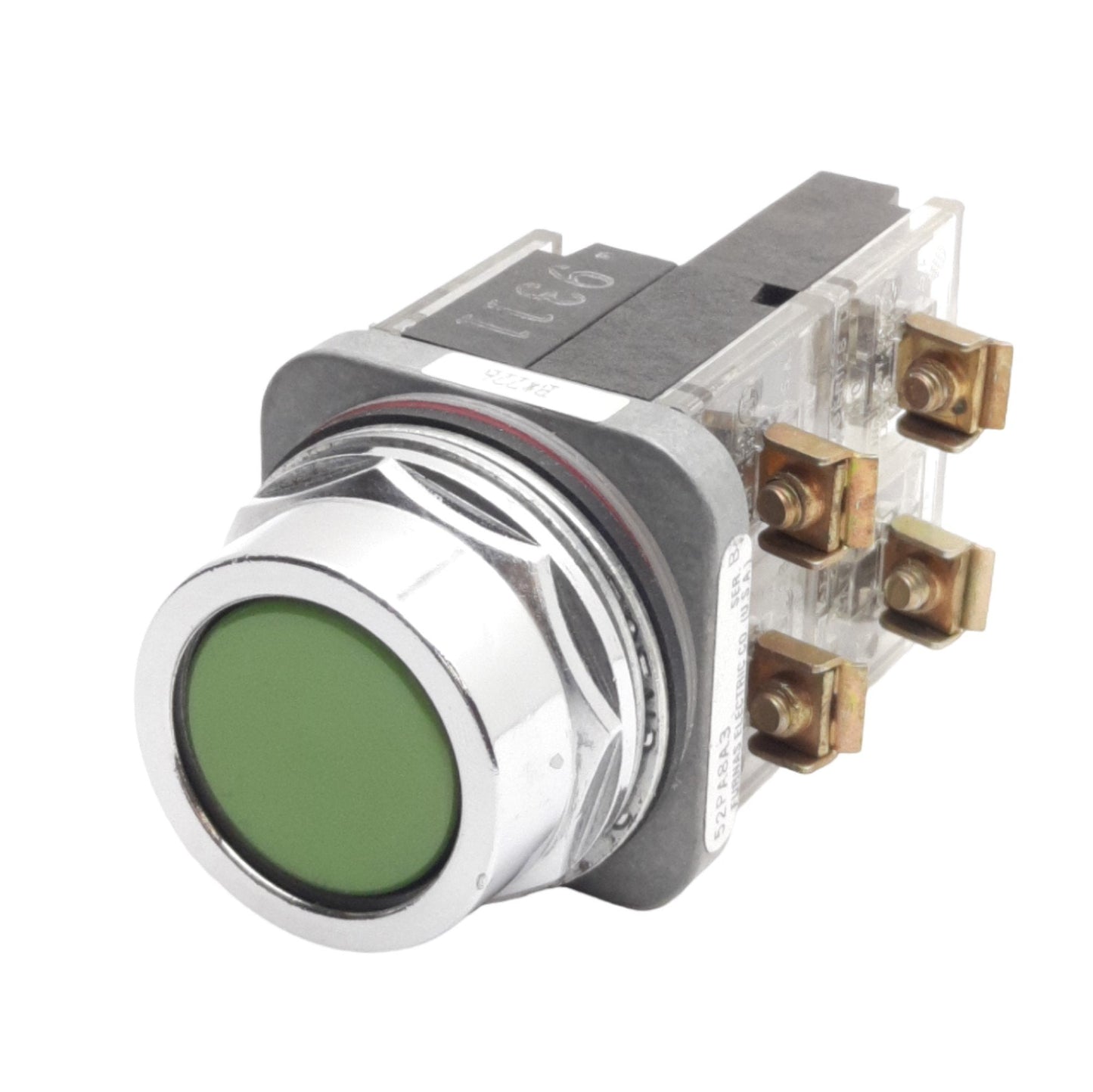 Used Siemens 52PA8A3 Pushbutton, 30mm, Momentary, Green, 2 NO/ 1NC, 600VAC 10A
