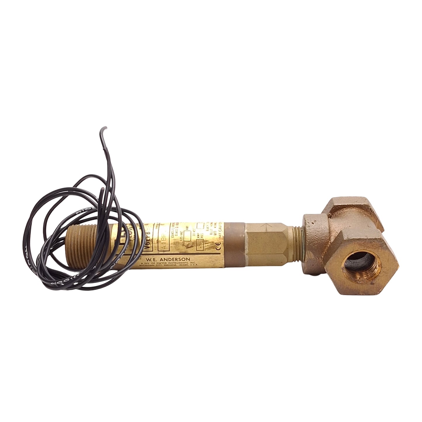 Used Flowtect V6EPB-B-S-1-B-MT Flow Switch, SPDT, 250PSI, 1/2NPT, 250VAC 5A, 400°F