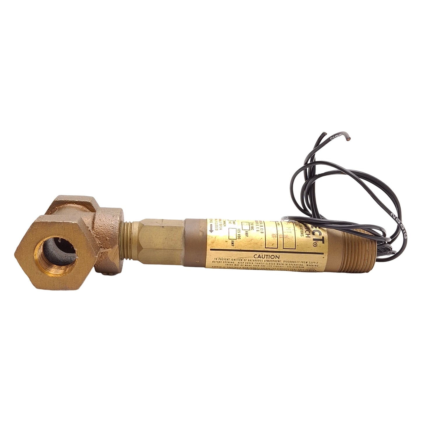 Used Flowtect V6EPB-B-S-1-B-MT Flow Switch, SPDT, 250PSI, 1/2NPT, 250VAC 5A, 400°F