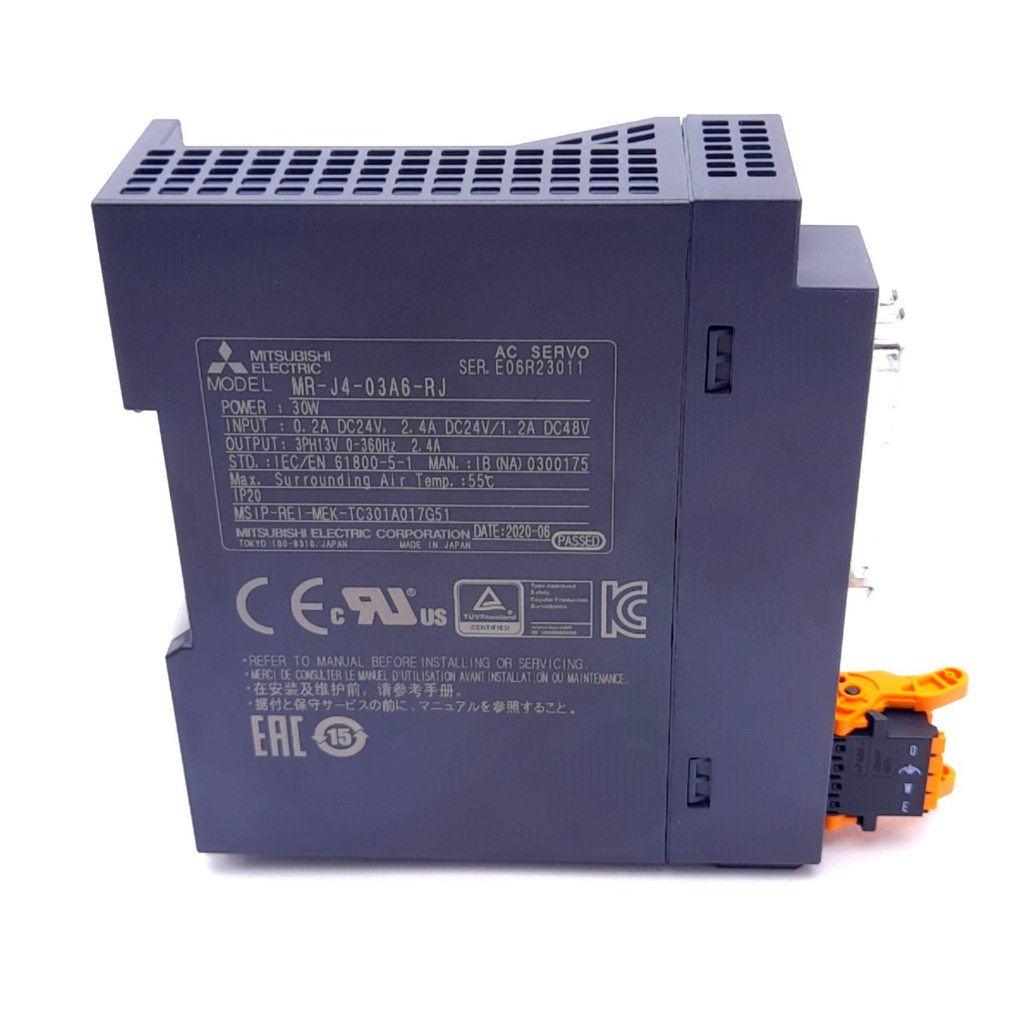 New Mitsubishi MR-J4-03A6-RJ Servo Amplifier, 24/48VDC In, 3-Phase 13VAC 2.4A Out