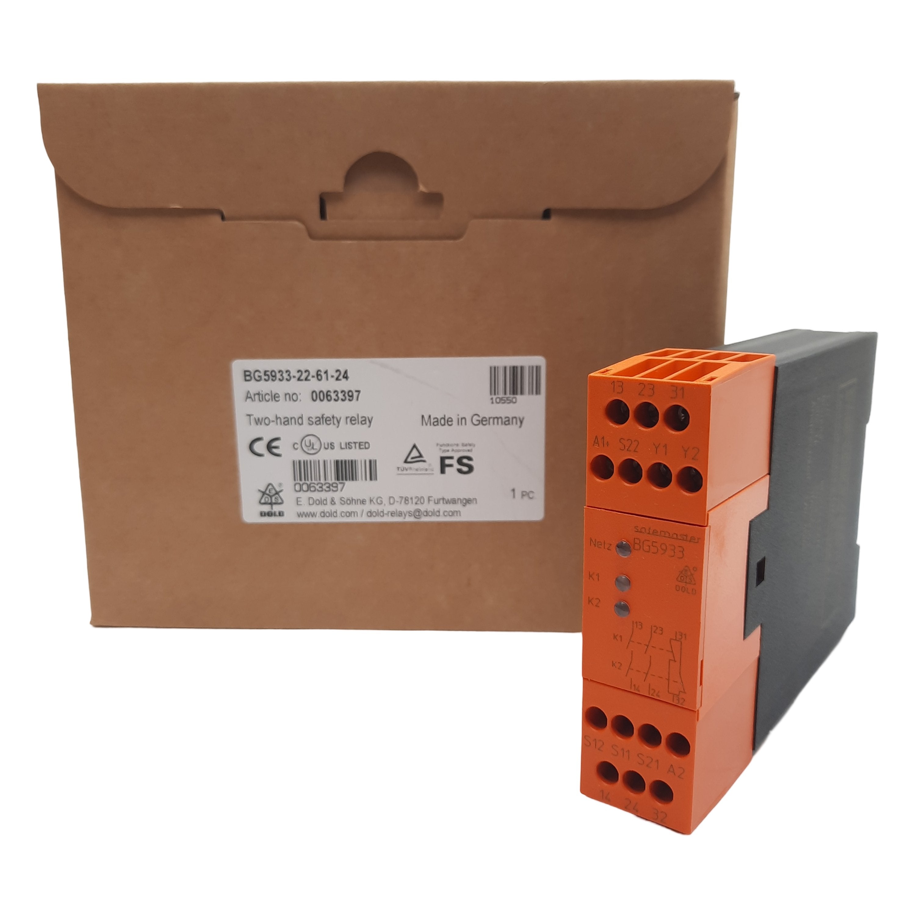 Two Hand Safety Module Dold BG5933-22-61-24 Two-Hand Safety Relay 2-Channel 2NO/1NC 24VDC In ...