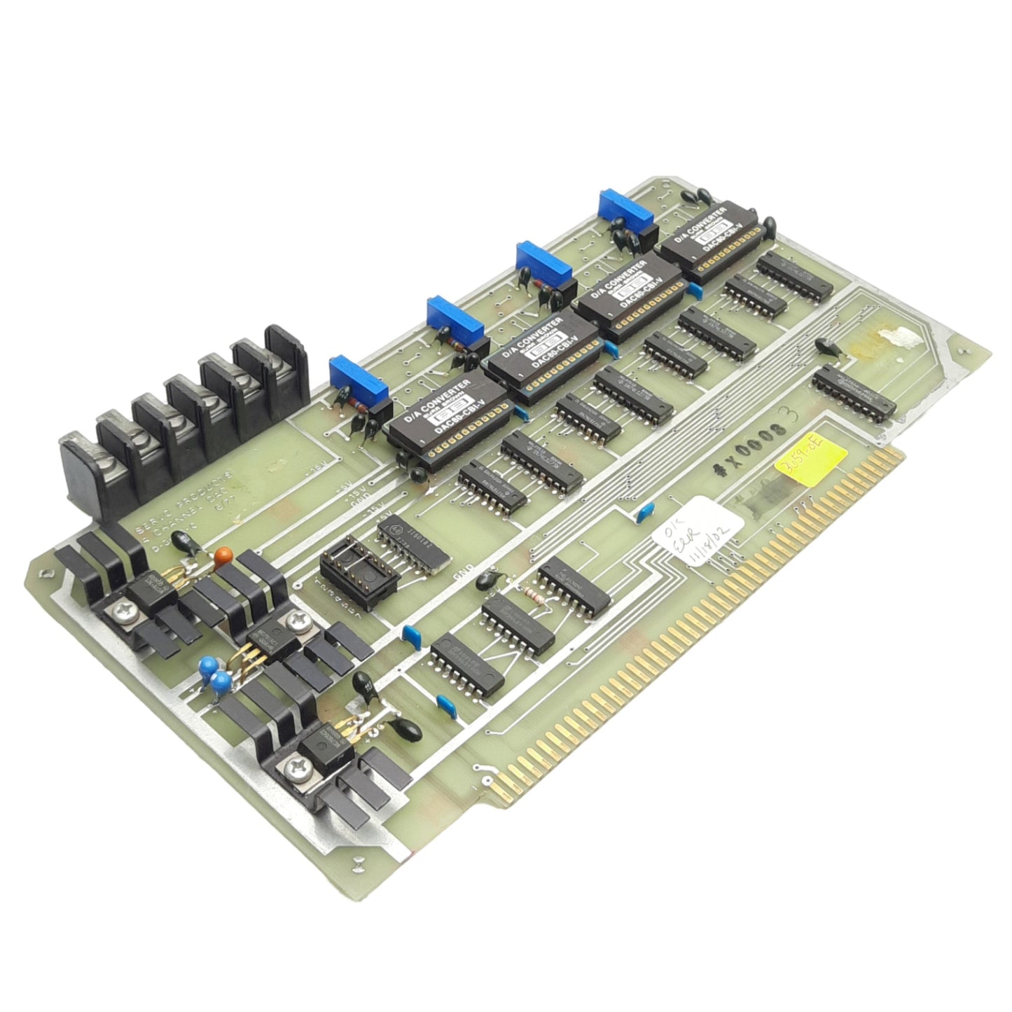 Used Servo Products D-3658-C Machine DAQ Board, For Model 7501 CNC Mill, 4-Channels