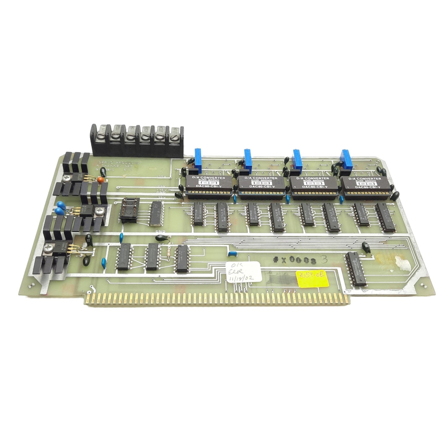 Used Servo Products D-3658-C Machine DAQ Board, For Model 7501 CNC Mill, 4-Channels