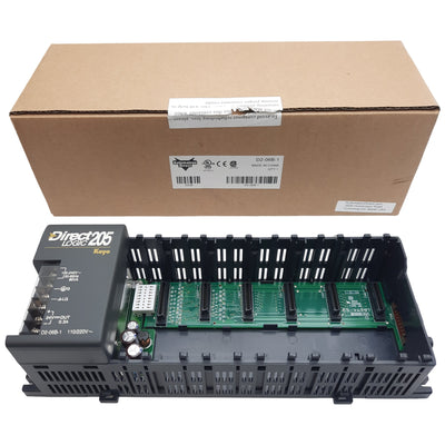 New Automation Direct D2-06B-1 Direct Logic 205 PLC Base Module, 6-Slot, 100-240VAC