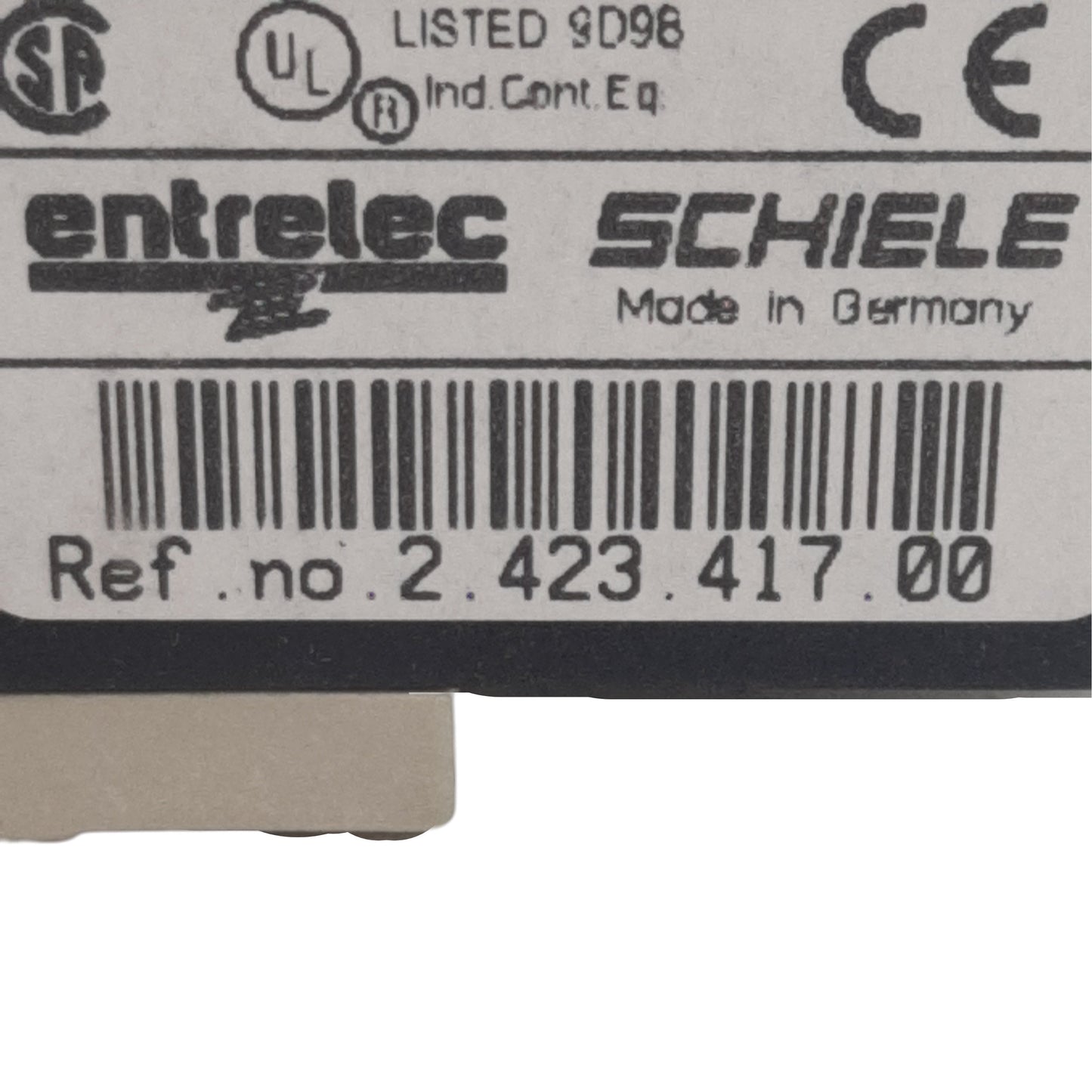 Used Entrelec Schiele 2.423.417.00 PS Systron Power Supply 90-140VAC In, 24VDC 2A Out