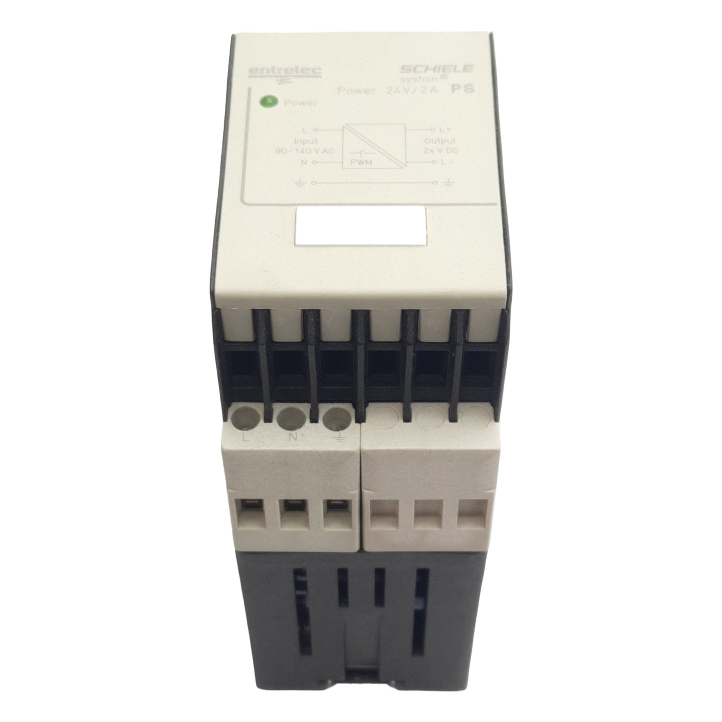 Used Entrelec Schiele 2.423.417.00 PS Systron Power Supply 90-140VAC In, 24VDC 2A Out