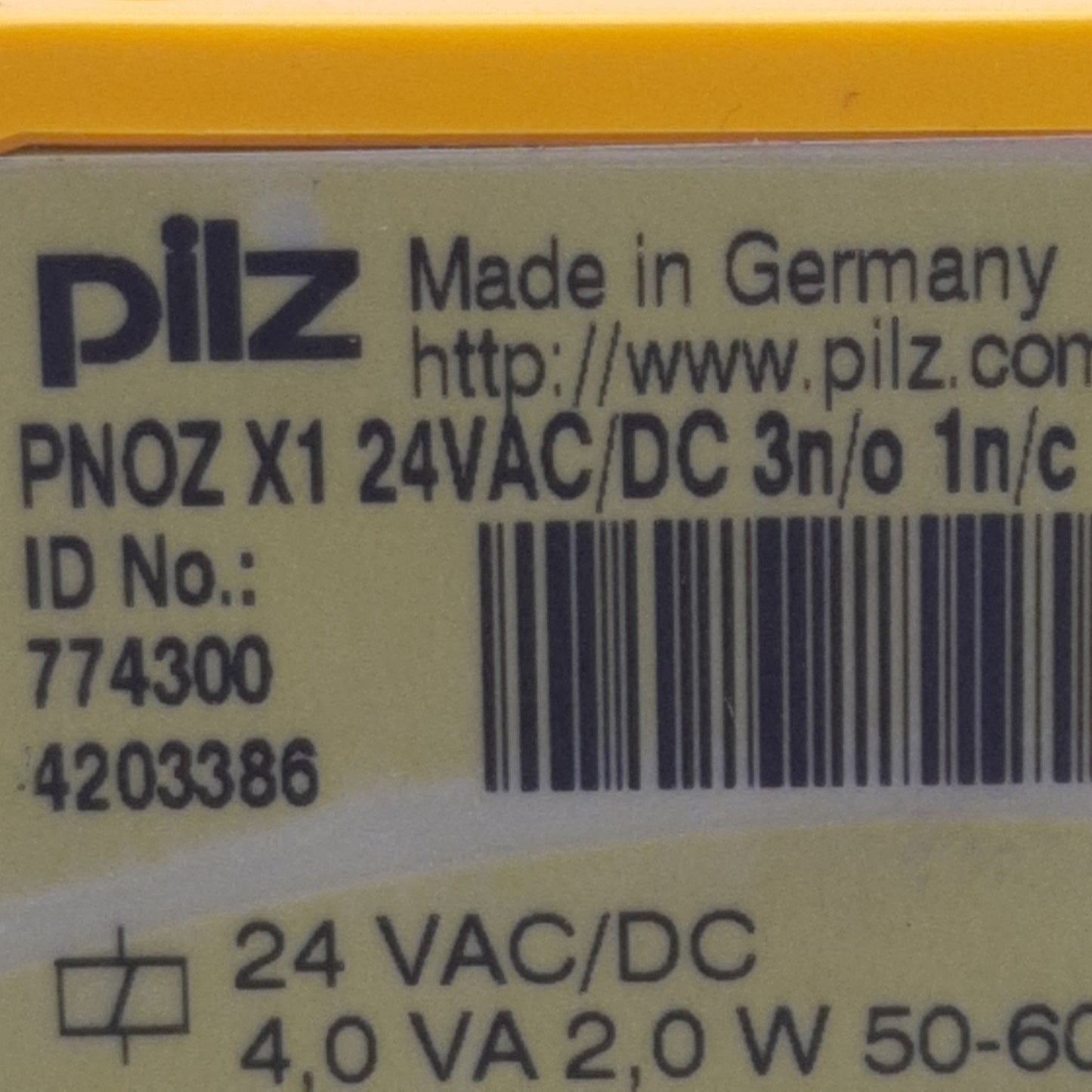 Used Pilz PNOZ X1 24VAC/DC 3n/o 1n/c Safety Relay, 1-Channel, 3NO + 1NC, 24VAC/VDC 6A